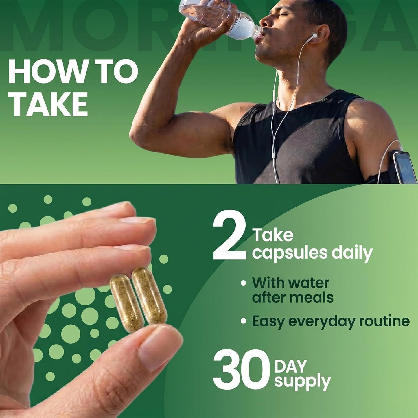 ORIBITE Moringa Extract 1000mg Capsule, 60 Count