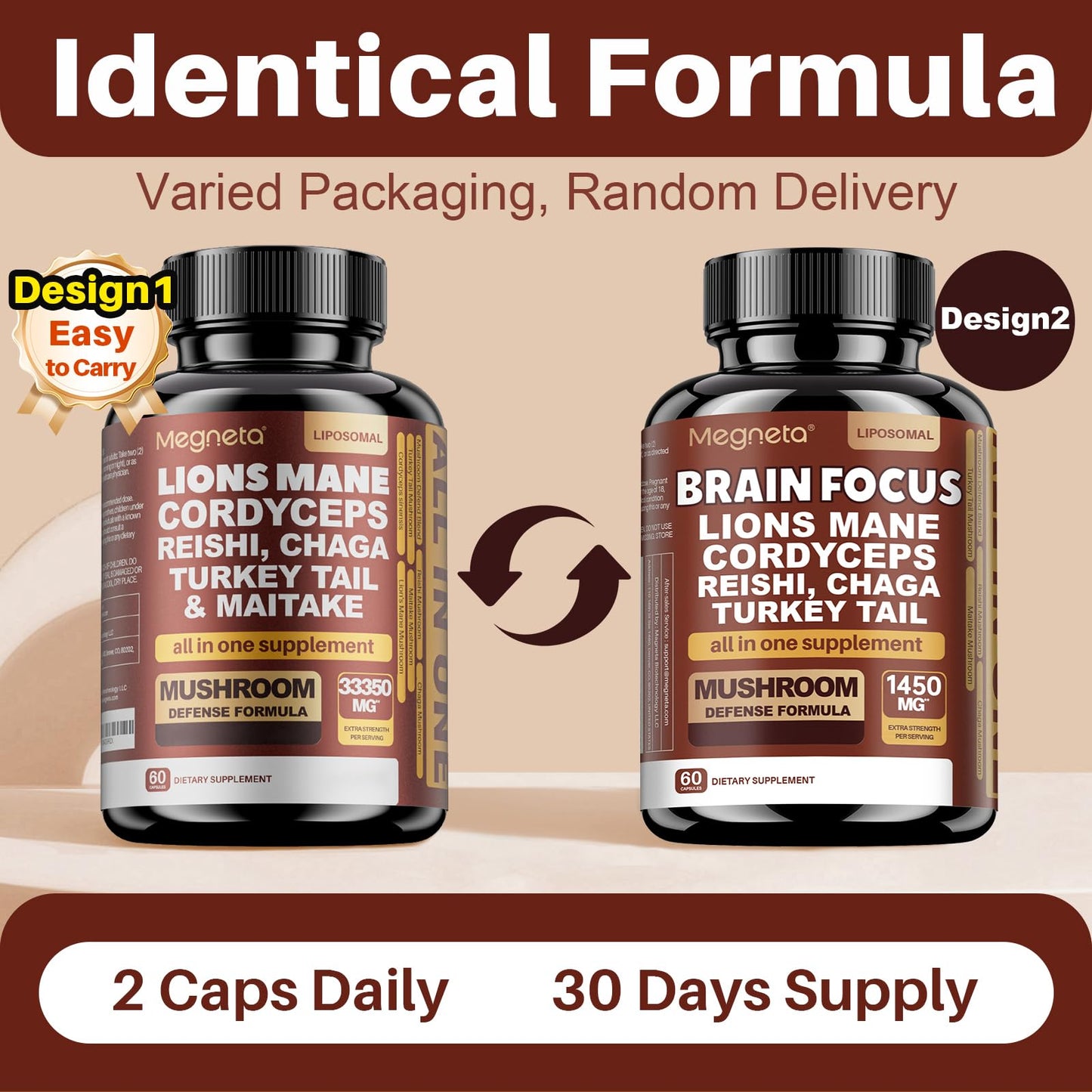 MEGNETA Brain Focus Supplements Capsules 60 Count