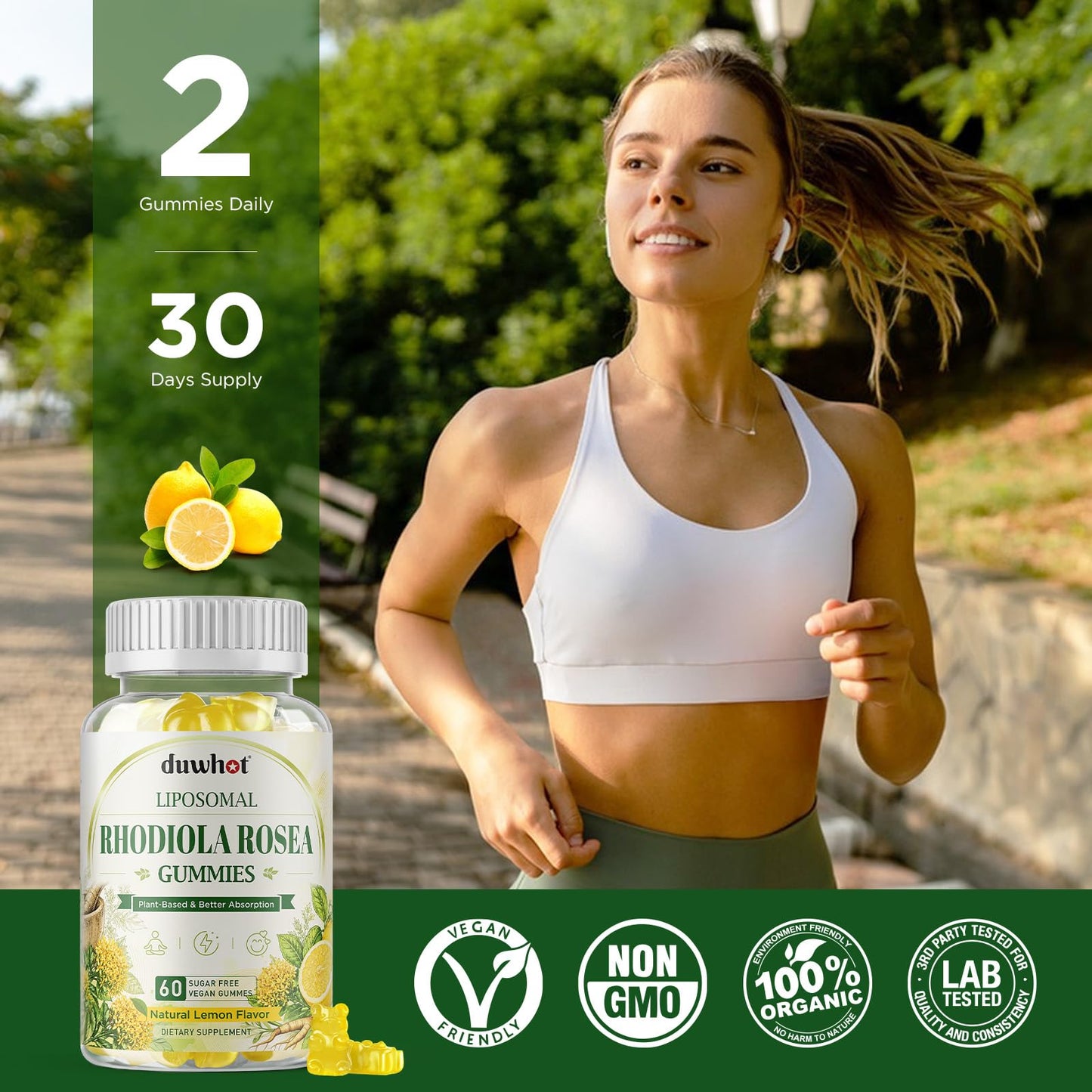 duwhot Liposomal Rhodiola Rosea Gummies 60 Count