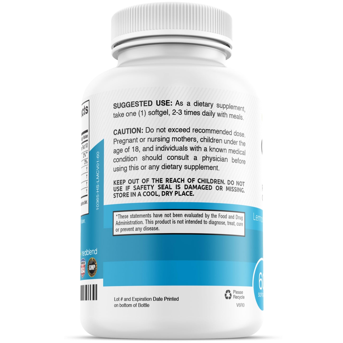 healblend DHA/EPA Omega 3 Fish Oil Softgels 60