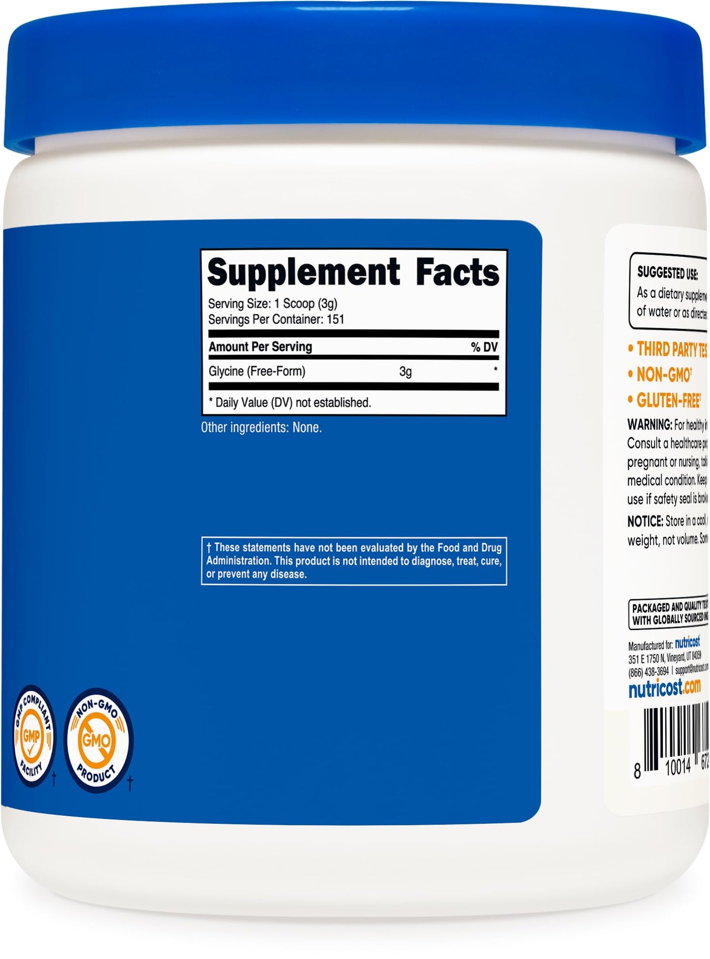 Nutricost Glycine Powder 16 oz