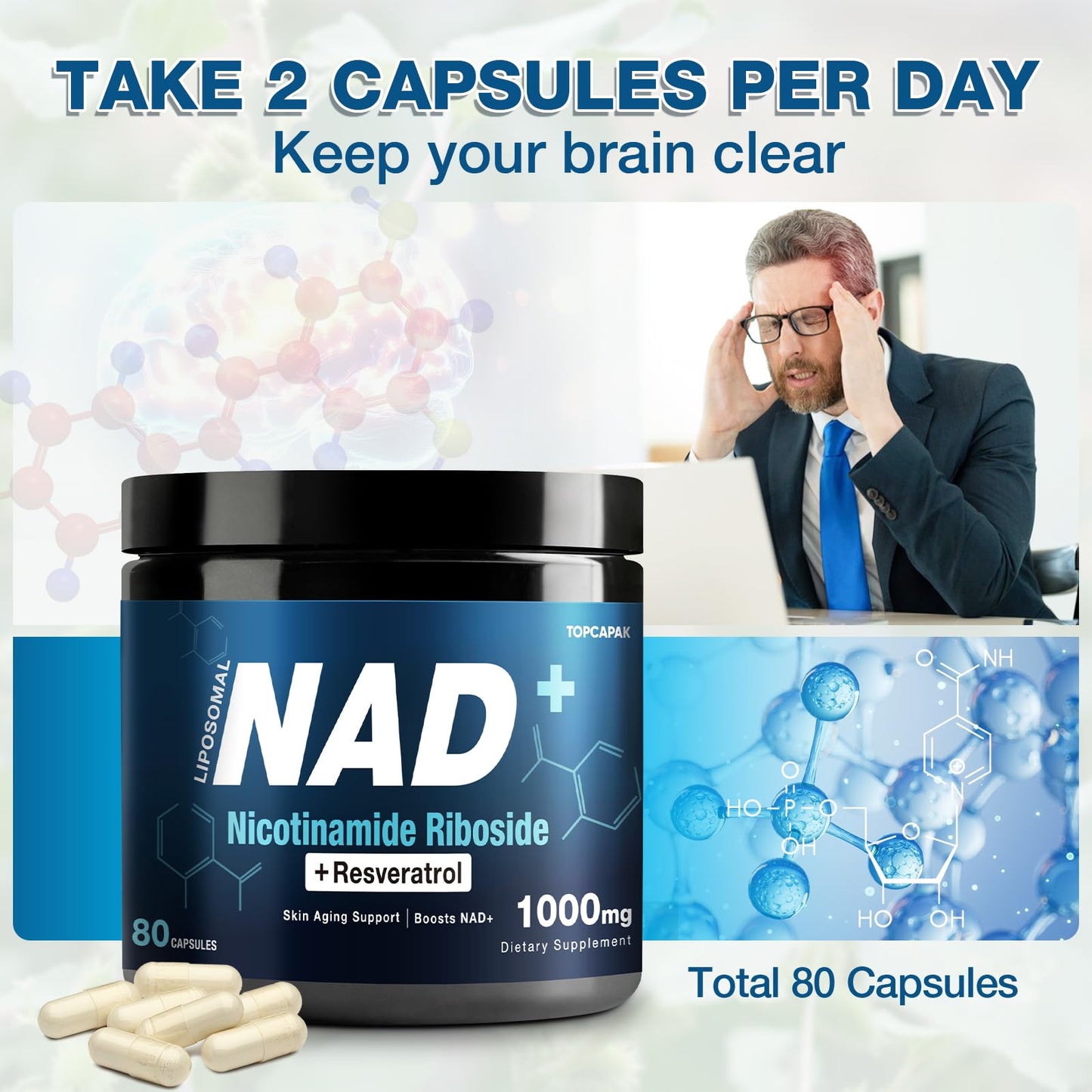 TOPCAPAK Resveratrol Capsule, 400 Capsules