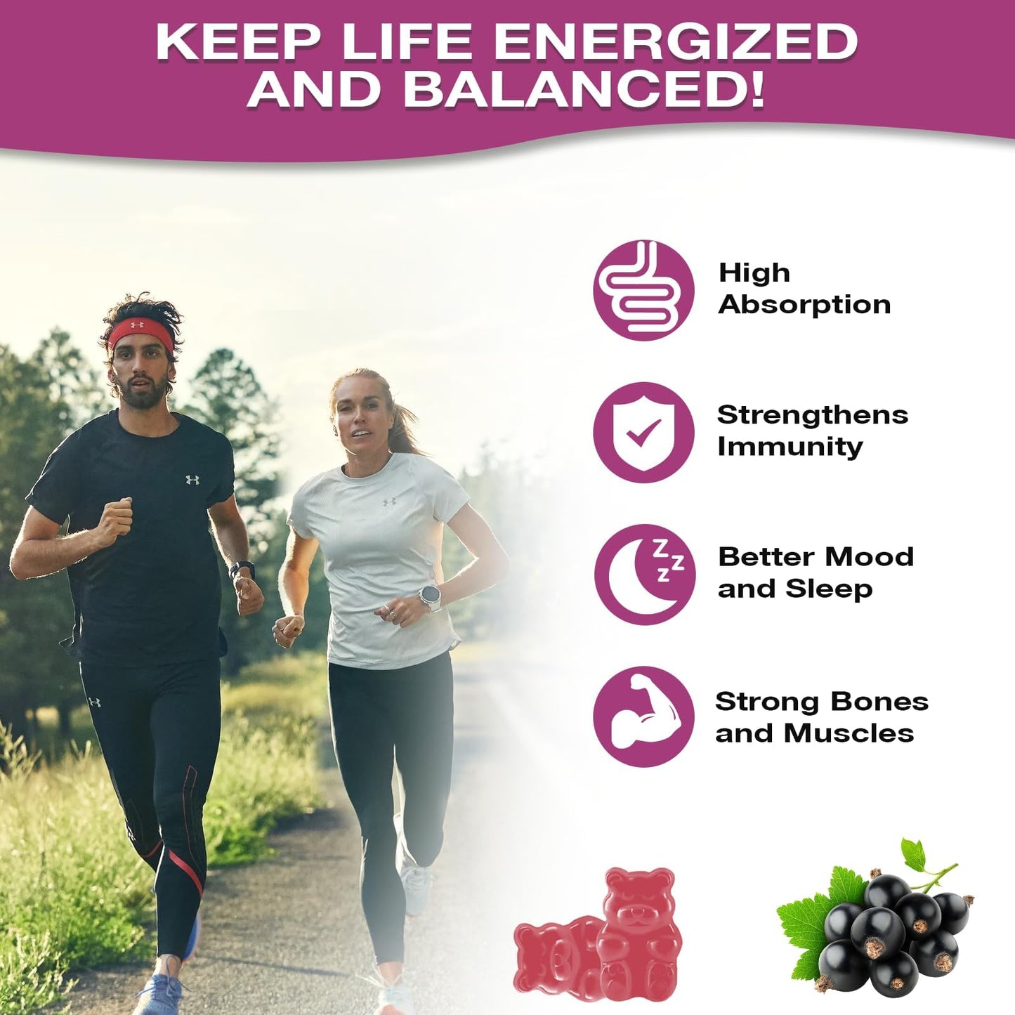 Putaojun Glucosamine Chondroitin Gummies Extra Strength with MSM & Elderberry, 120 Gummies