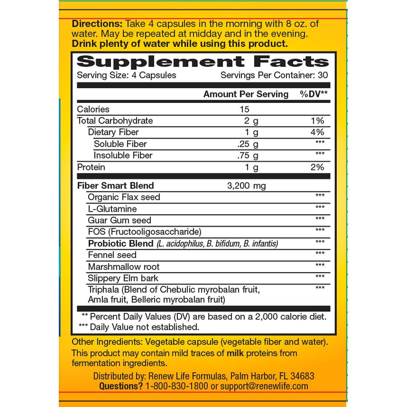 Renew Life Fiber Smart For Sensitive Colons Capsules, 120 Count