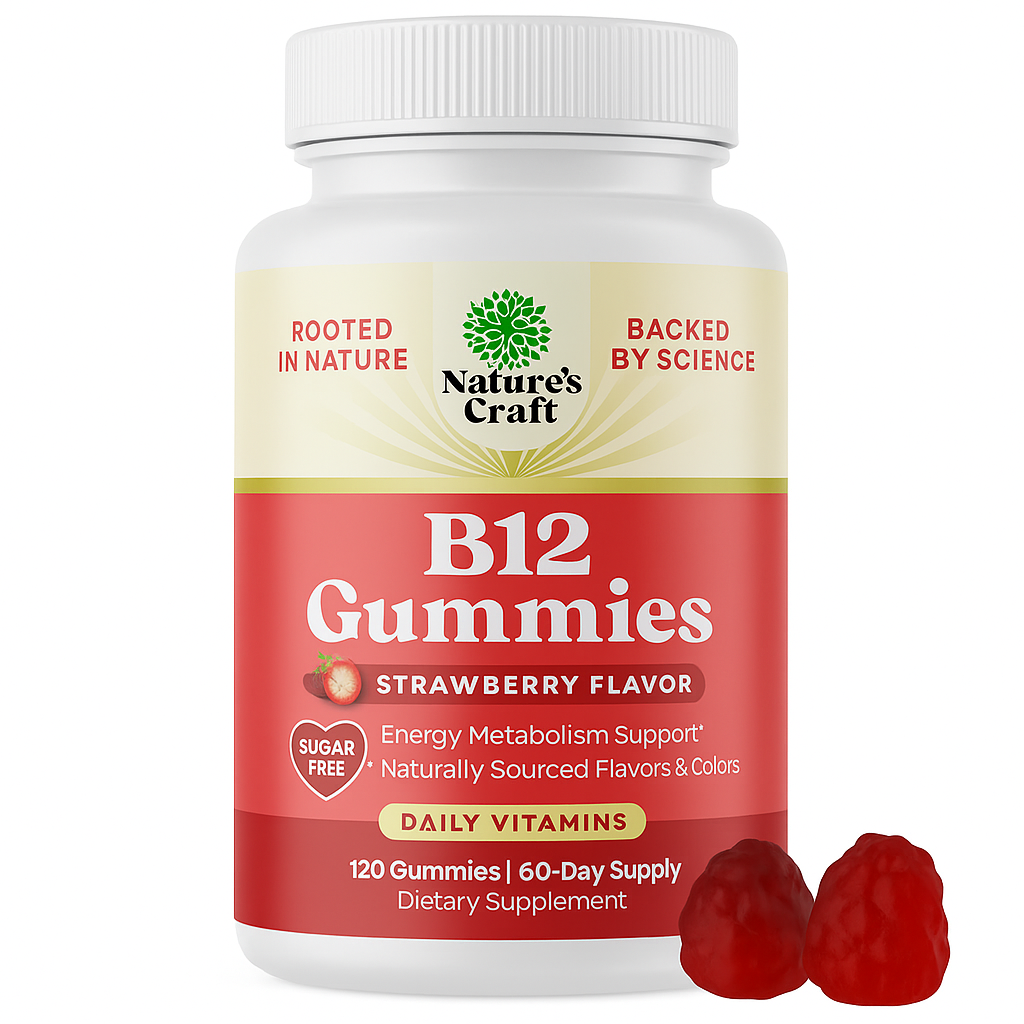 Nature's Craft Sugar Free Vitamin B12 Gummies - 120 Count