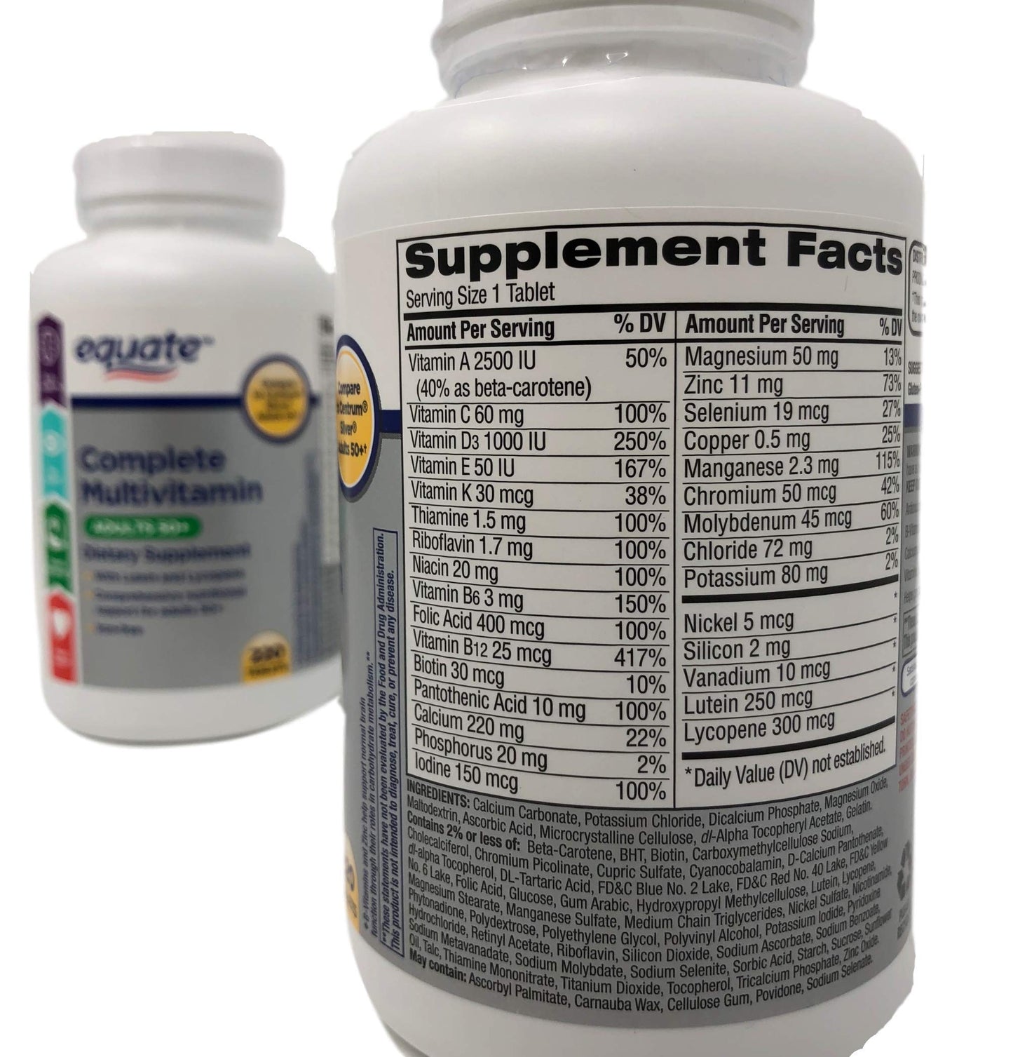 Equate Mature Complete Multivitamin with Lycopene, 220 Tablets