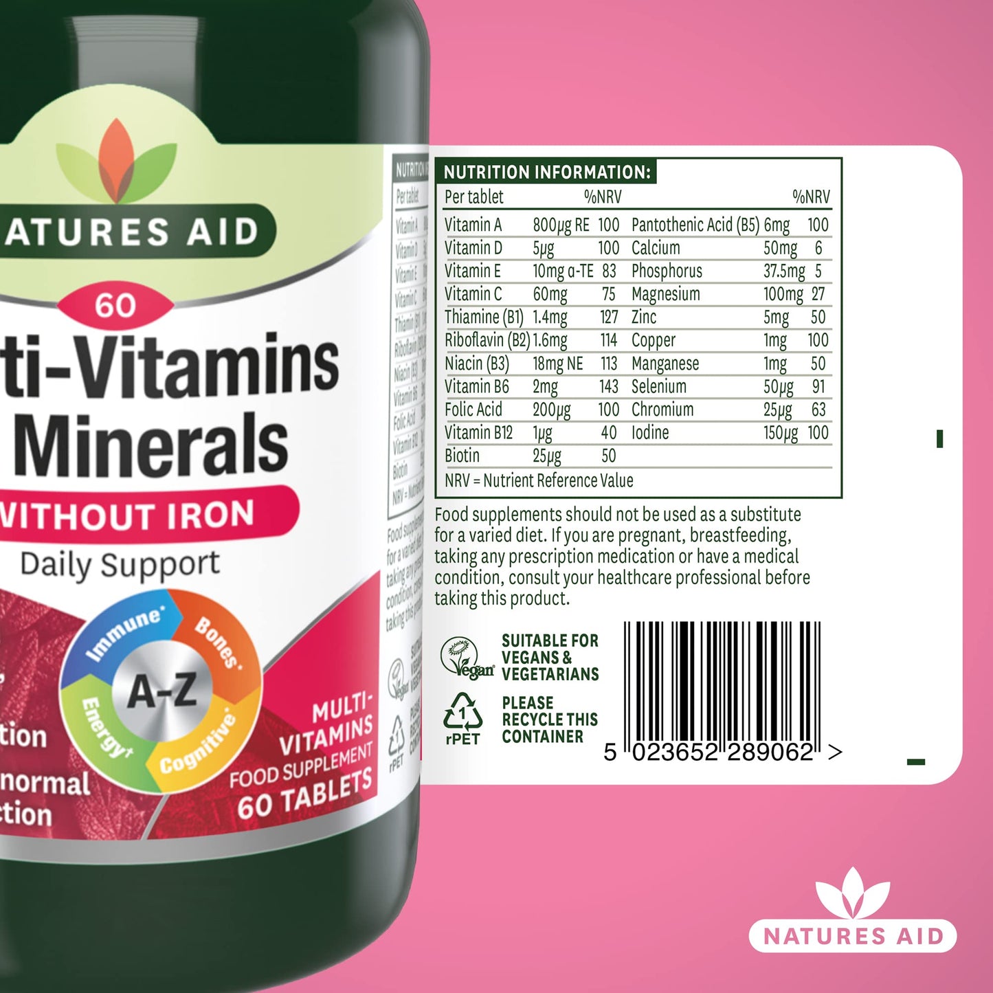 Natures Aid Multi Vitamins and Mineral Tablets 60