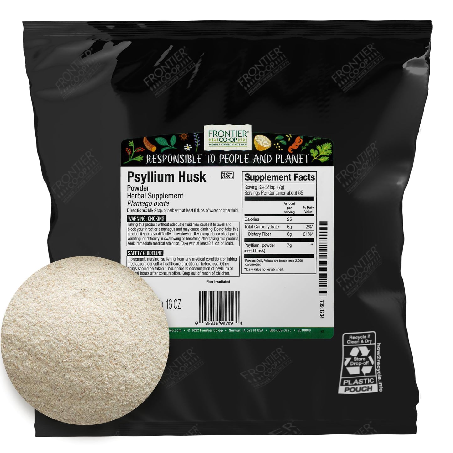 Frontier Co-op Psyllium Husk Powder, 16 oz