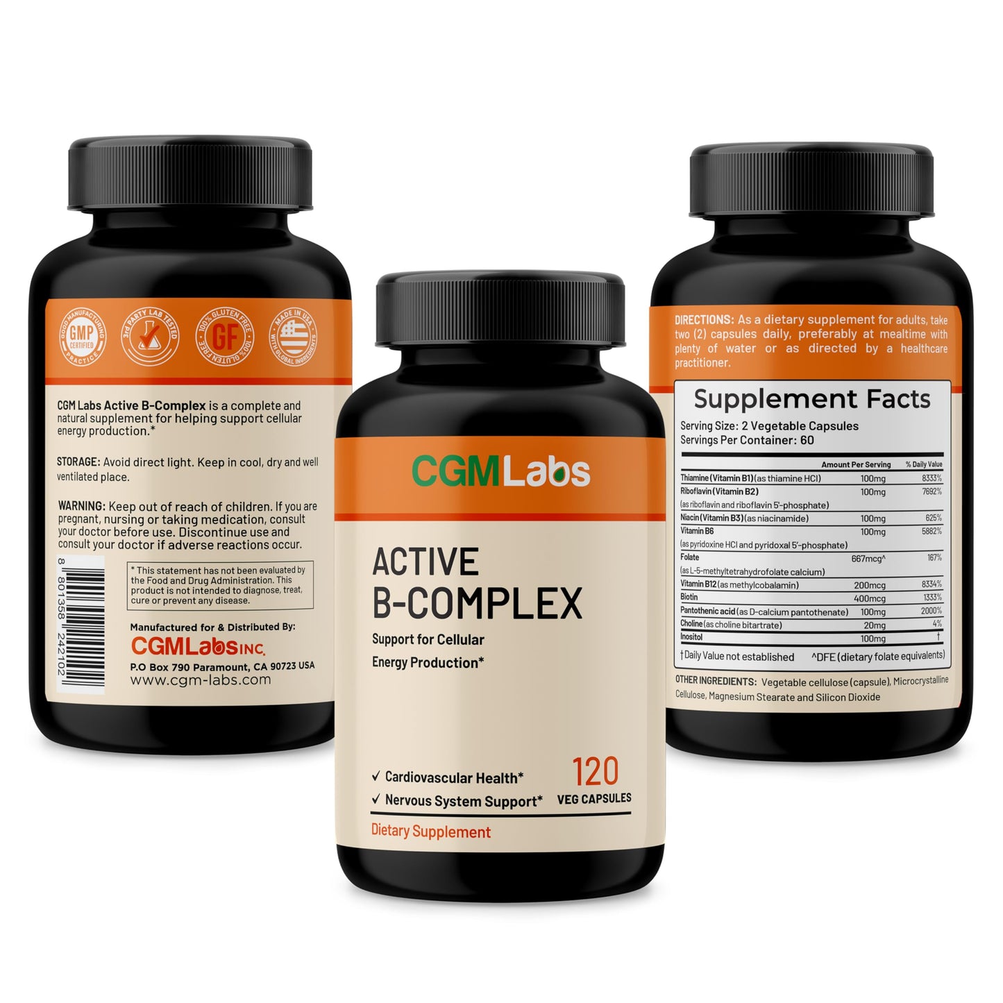 CGMLABS Vitamin B Complex Capsule 120 Count