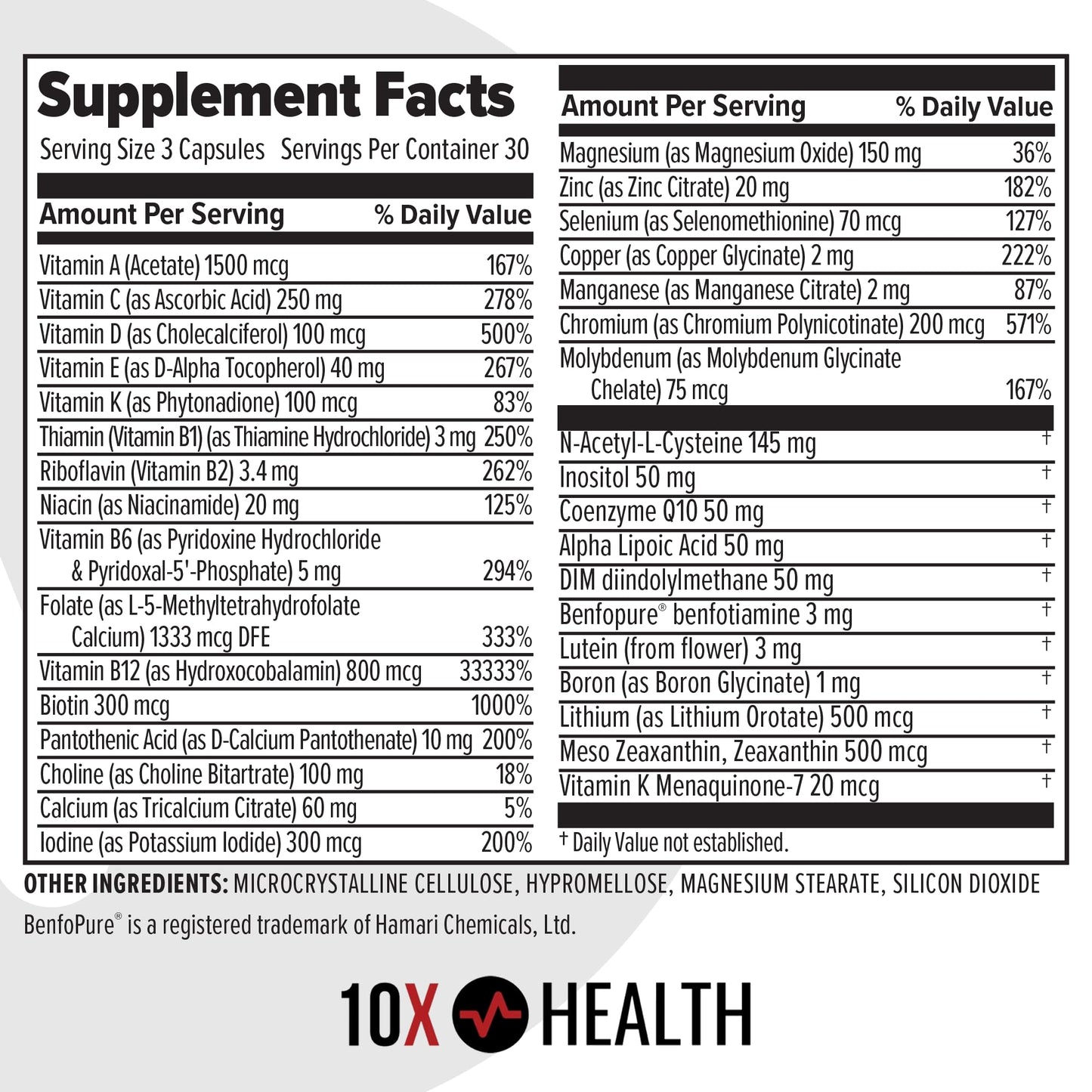 10X Health System Methylated Multivitamin Capsule 90 Capsules