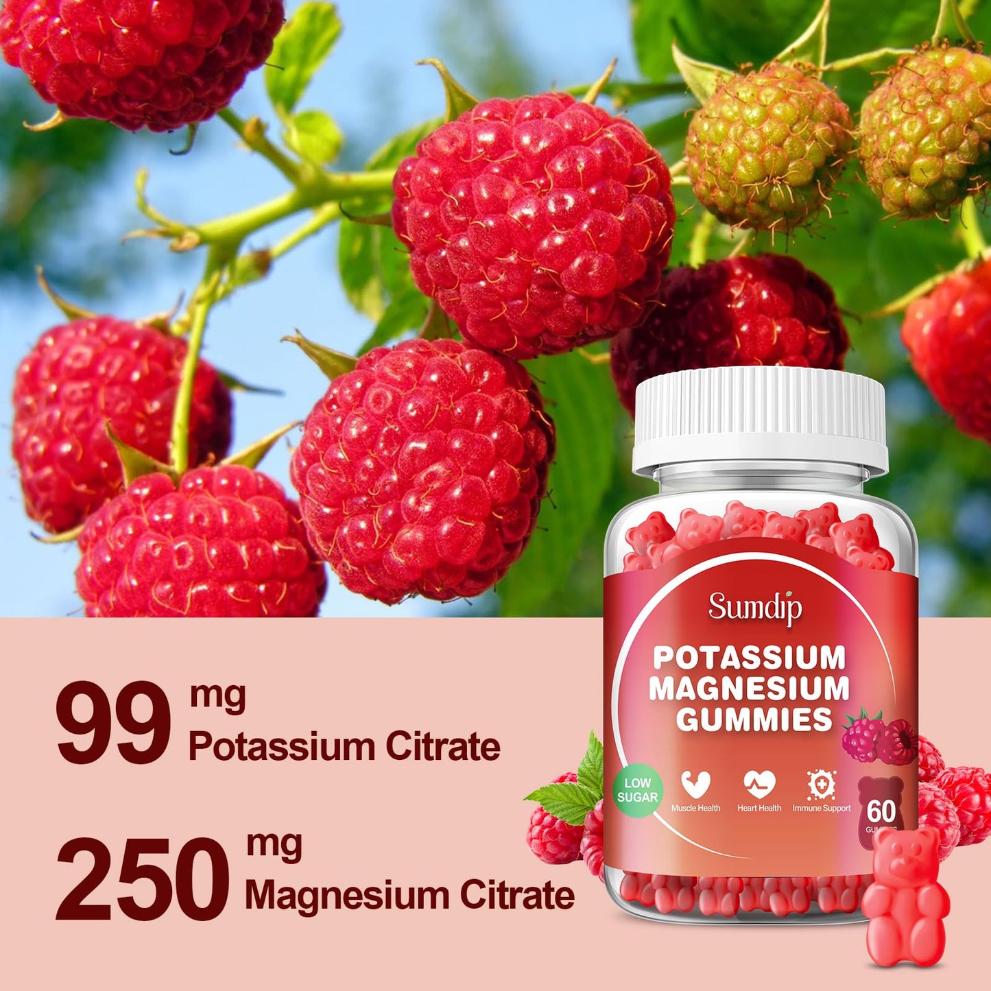 SumDIP Magnesium Potassium Gummies 120 Gummies