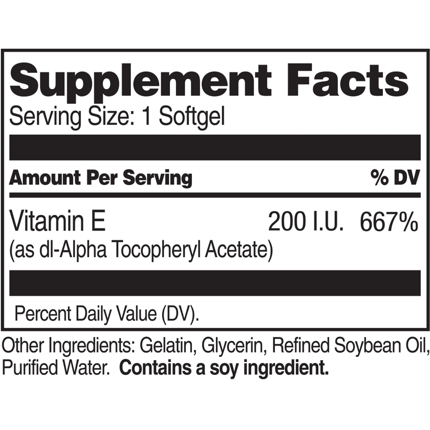 21st Century Vitamin E 200 IU (DL-Alpha) Softgels, 330 Softgels