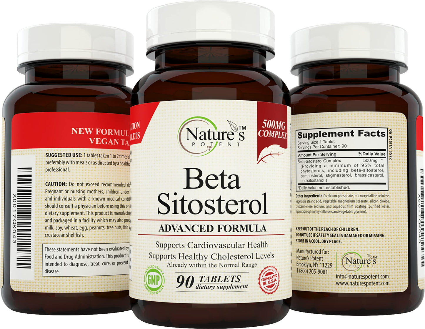 Nature's Potent Beta Sitosterol 500 Mg Capsule, 90 Capsules