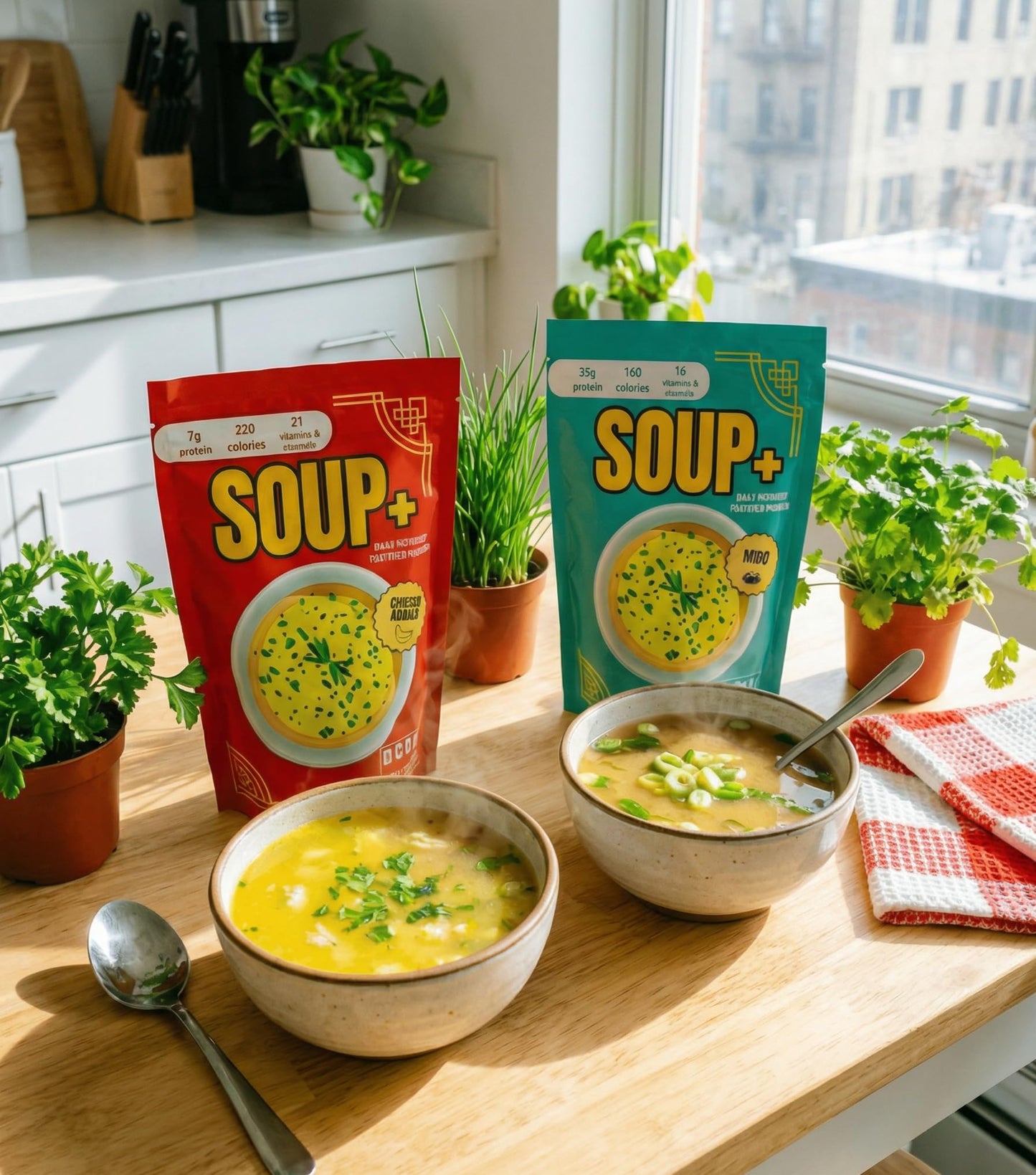 SOUP+ High Protein Savory Chicken Soup Meal Supplement Protein Powder, 37.5 oz