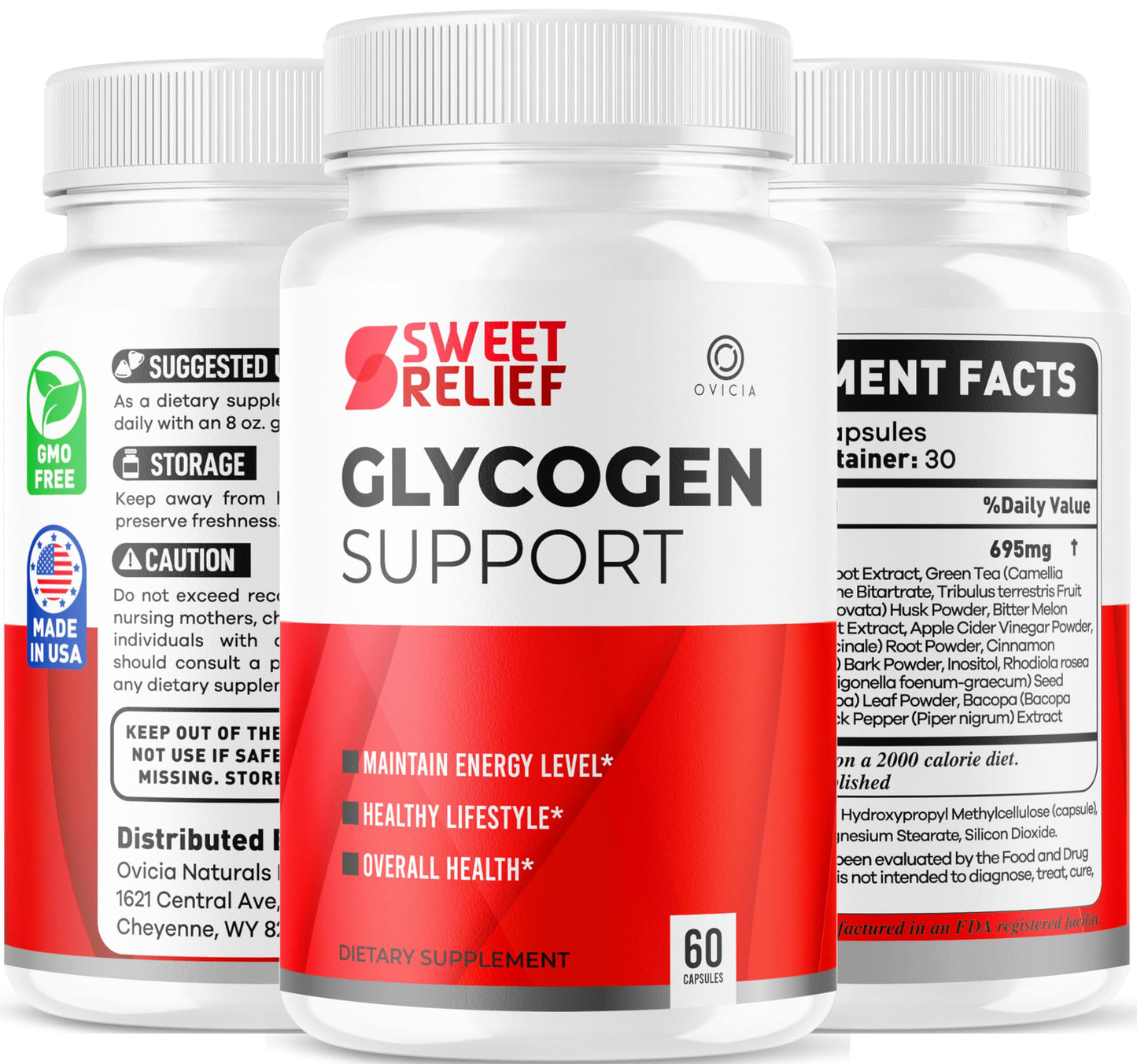 OVICIA Sweet Relief Glycogen Support Capsules 180 Capsules