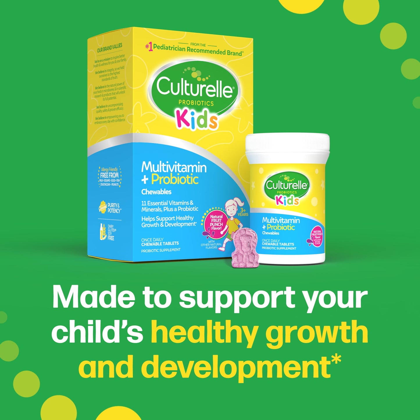 Culturelle Kids Complete Chewable Multivitamin + Probiotic for Kids, Ages 3+, 50 Count