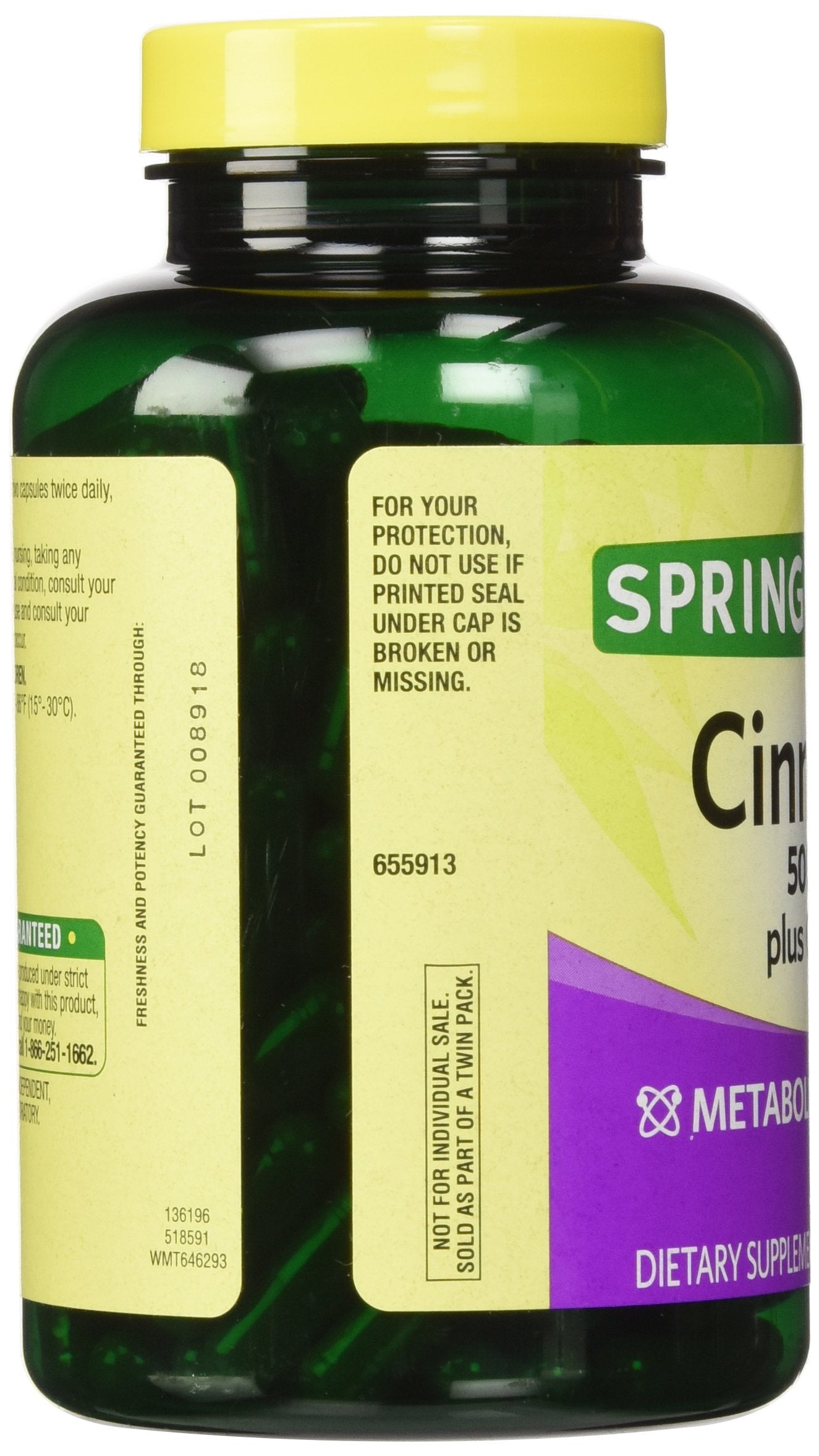 Spring Valley Cinnamon 500mg Plus Chromium Capsules, 360 Count