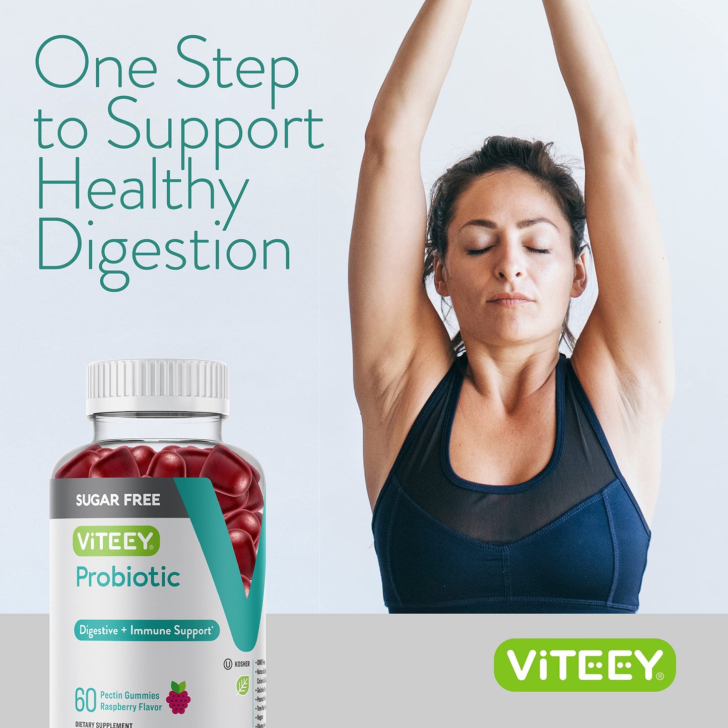 Viteey Probiotic Gummies for Women, Men & Teens Gummy 60 Count