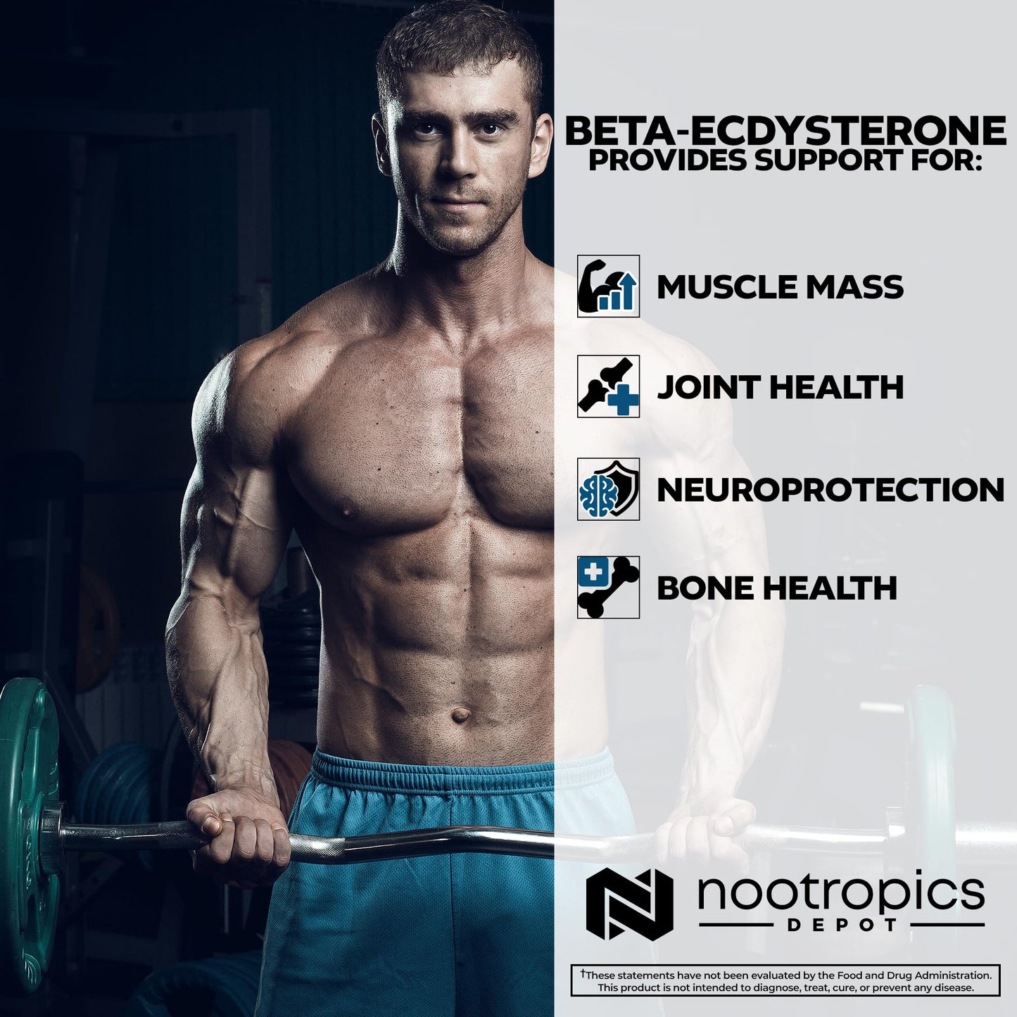 Nootropics Depot Beta Ecdysterone/20-Hydroxyecdysone 50% Capsules, 500mg, 30 Count