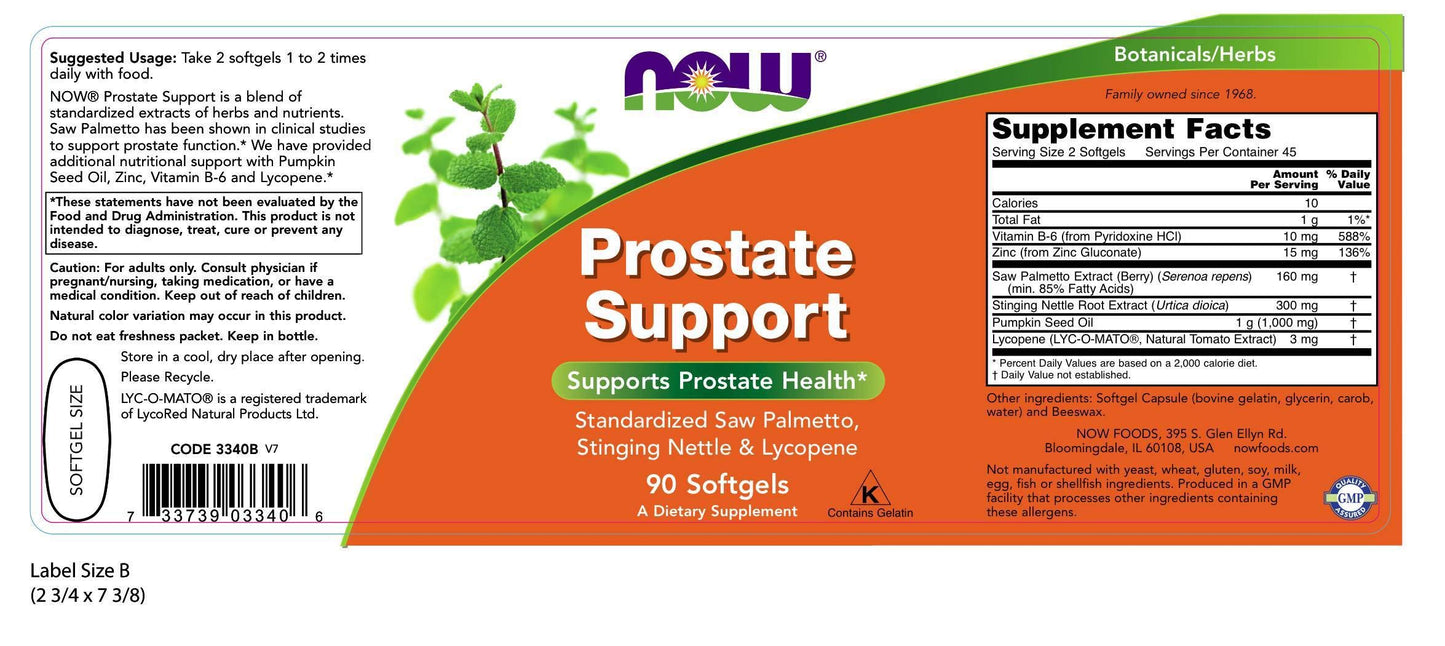 NOW Foods Prostate Support Softgels 90