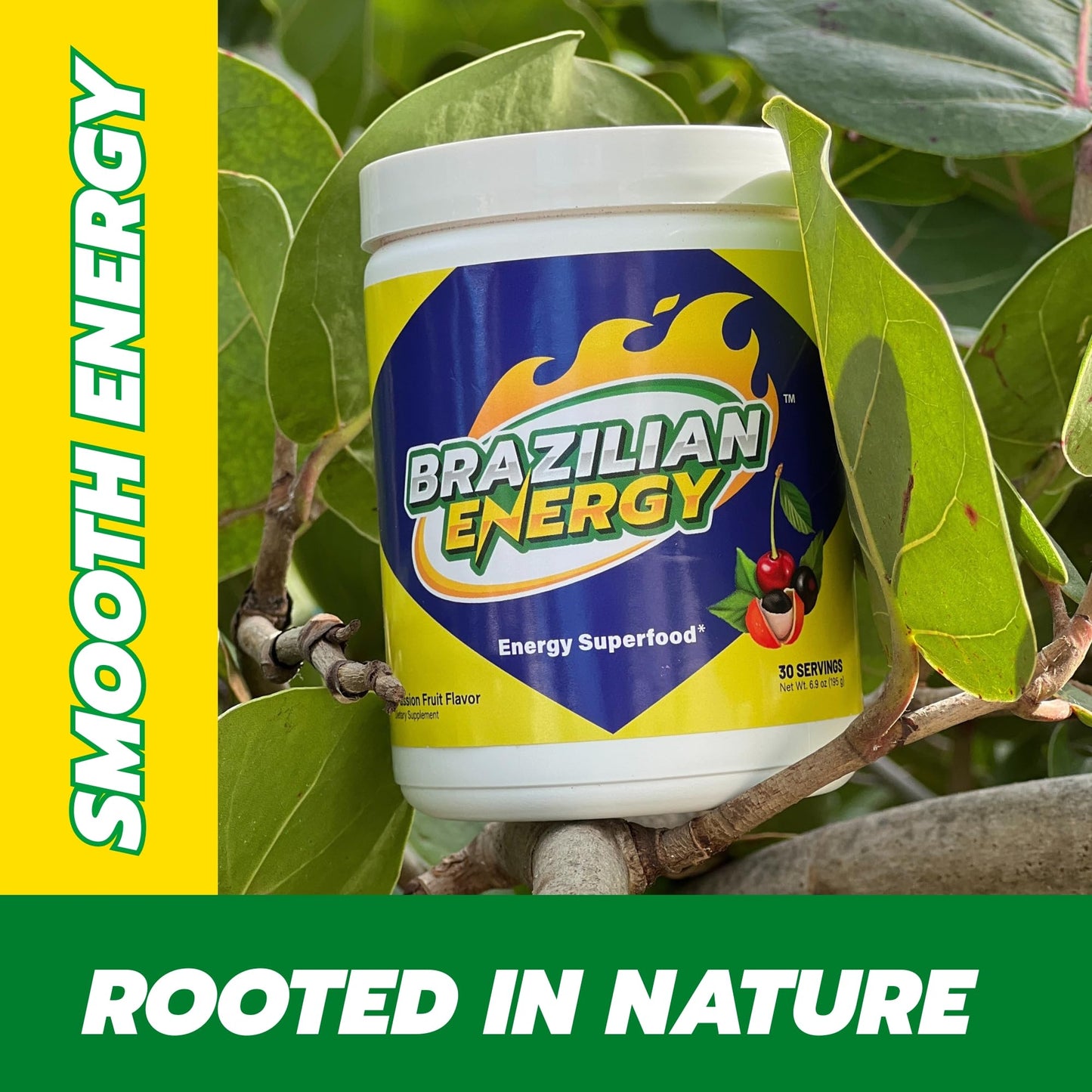 Brazilian Energy Guarana with Natural Caffeine, Acai & Acerola Powder