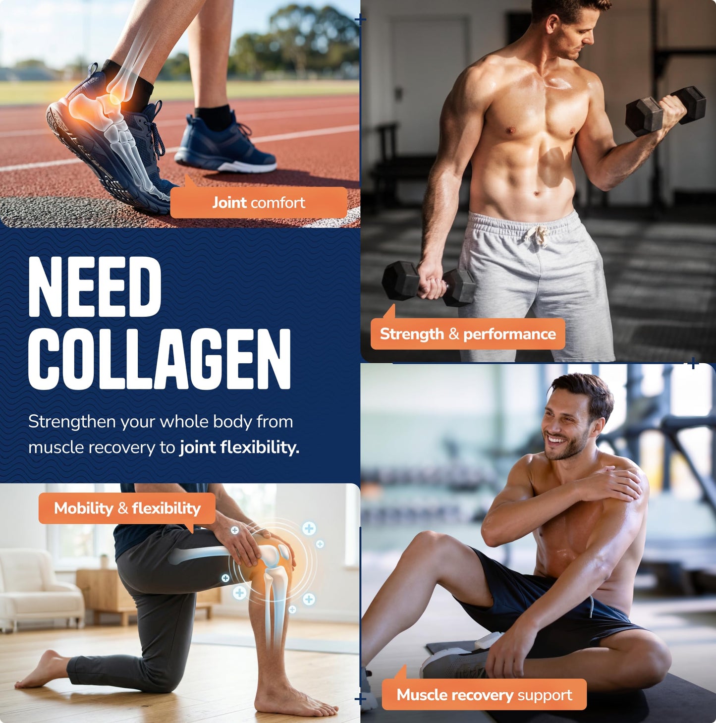 GLANZ Collagen Peptides for Men Powder 80