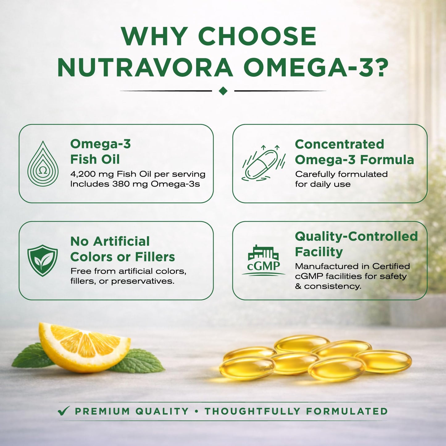 NutraVora Omega 3 Fish Oil Supplements Softgels 300