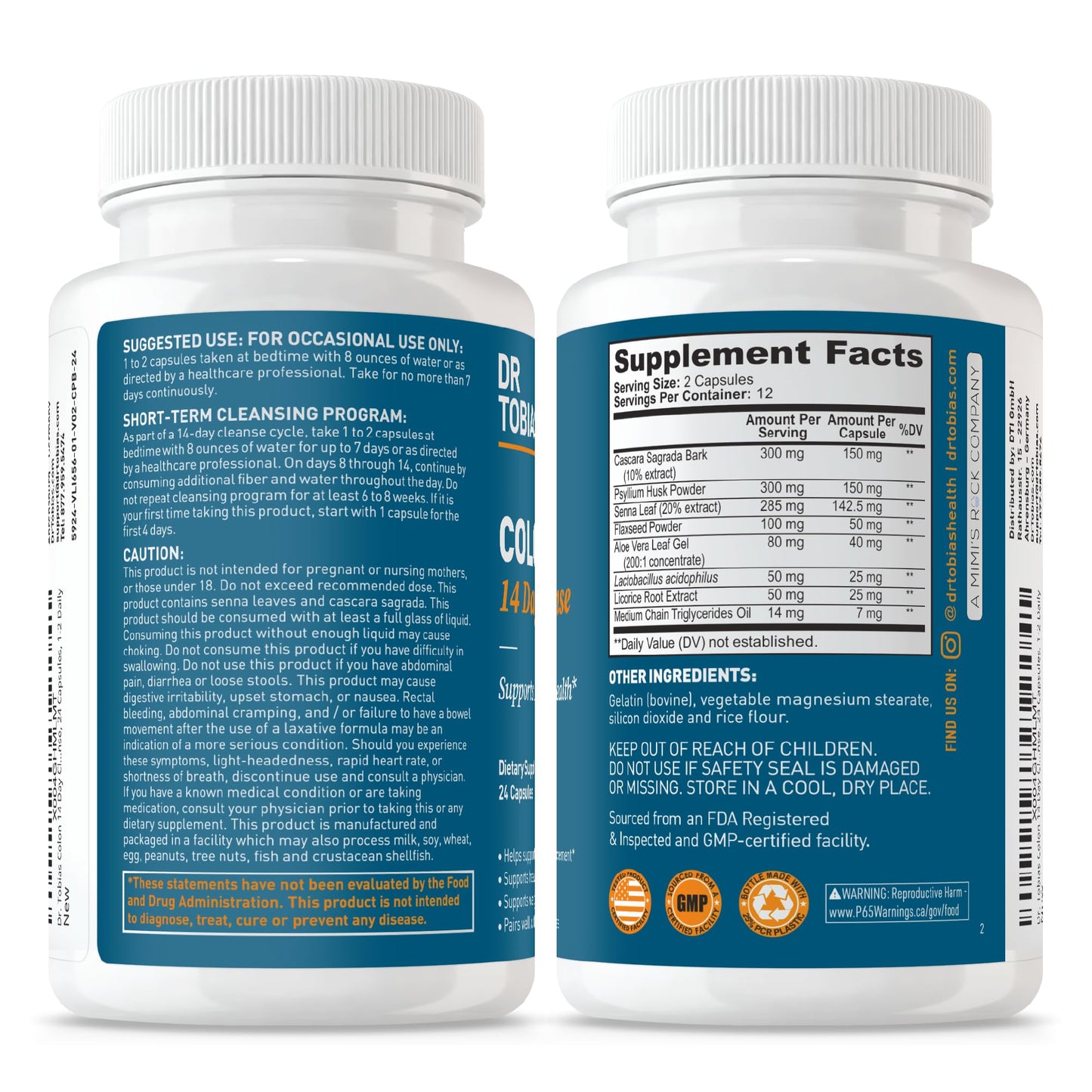 Dr. Tobias Colon Cleanse Capsule, 24 Count