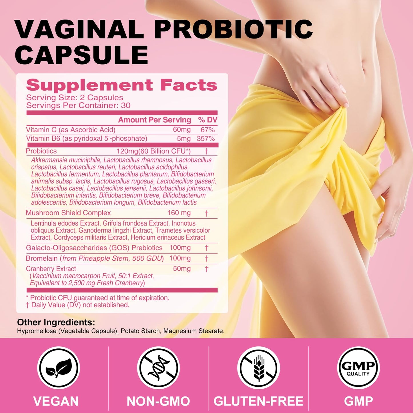 Sound Health Growth Vaginal Probiotics Capsule, 60 Count