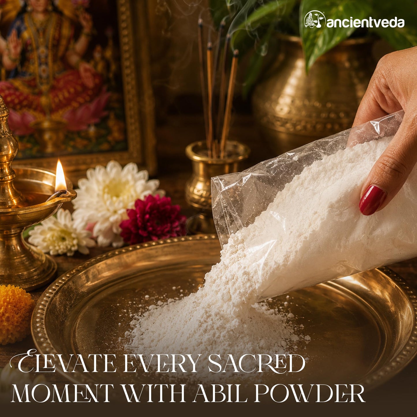 Ancientveda Puja Essentials Abil Powder, 3 Packs