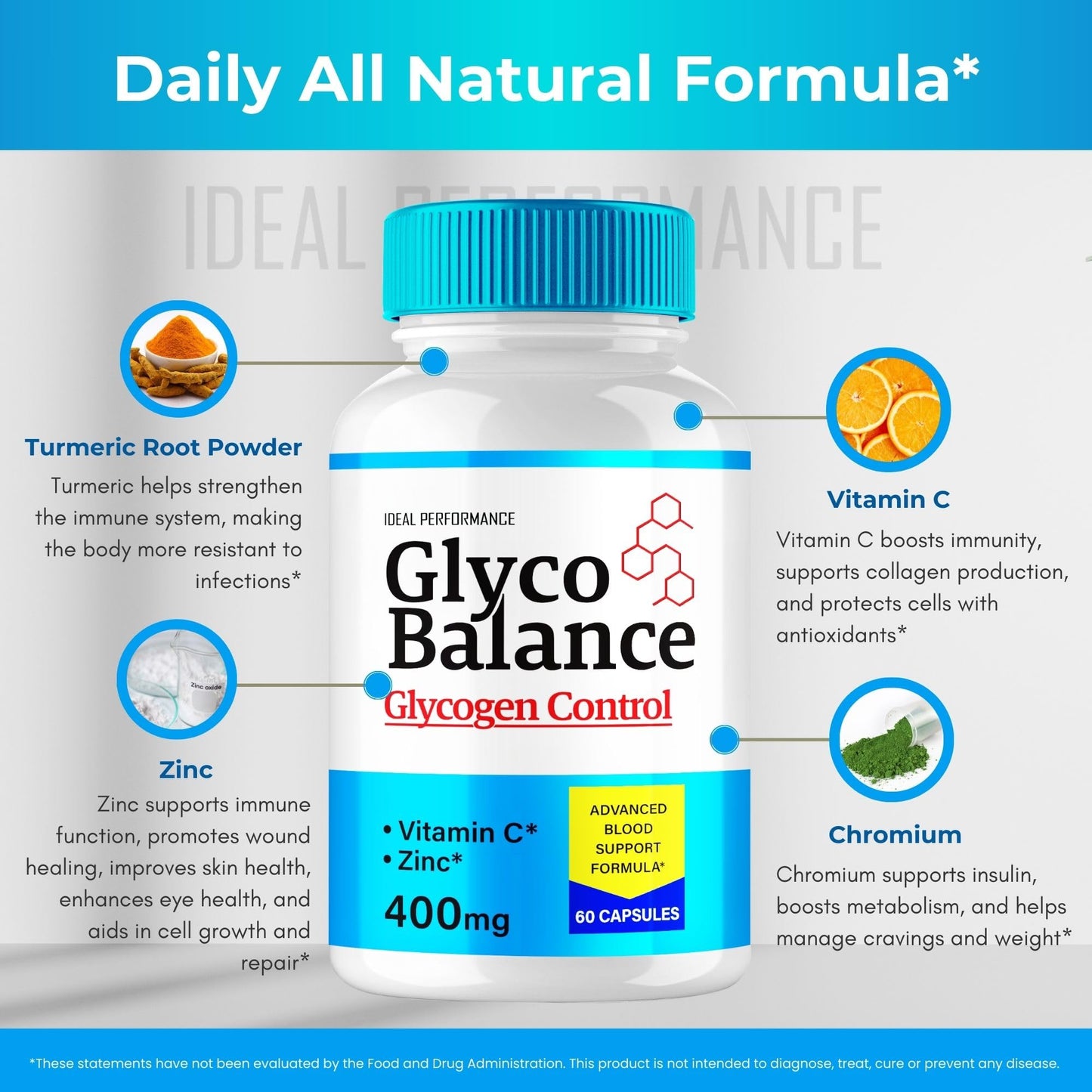 Ideal Performance Glyco Balance Advanced Blood Formula Capsules 120 Capsules