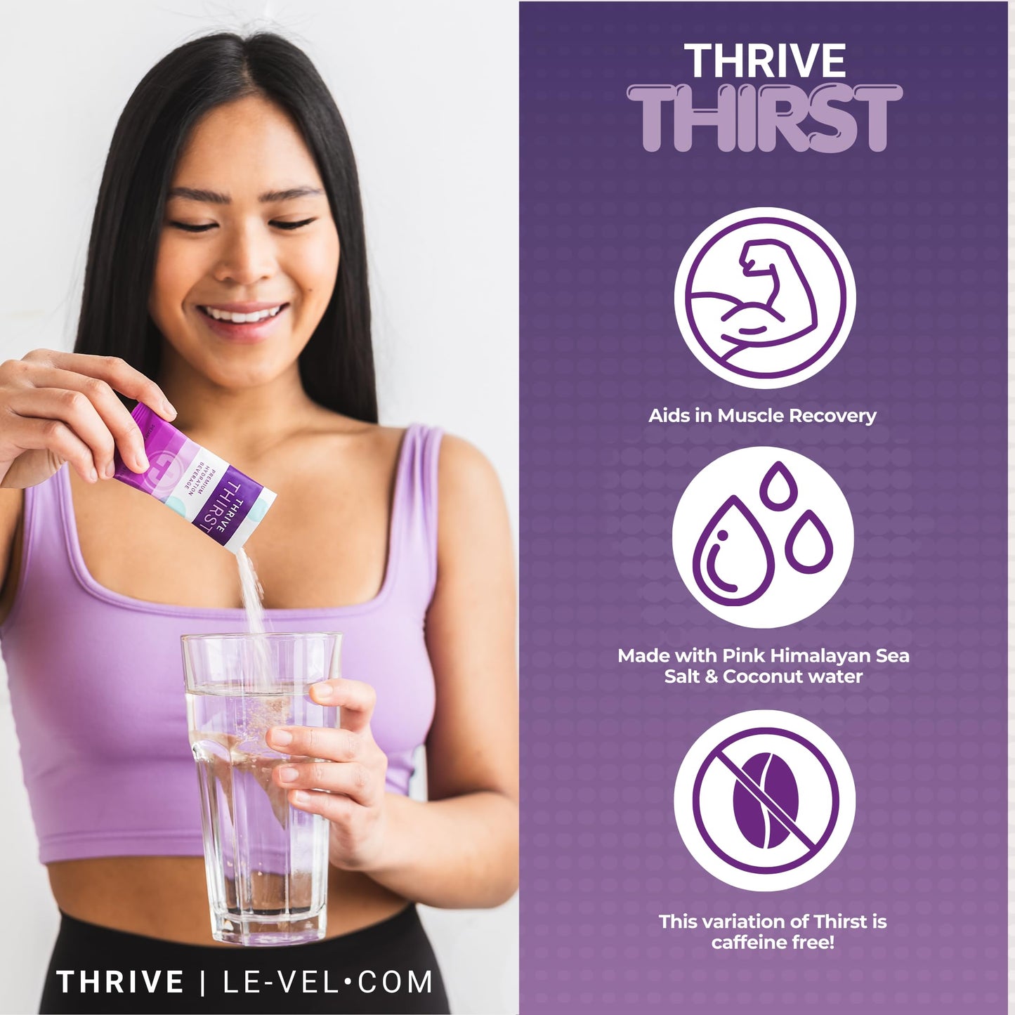 Le-Vel Thrive Thirst Electrolyte Powder with Amino Acids, 30 Pack