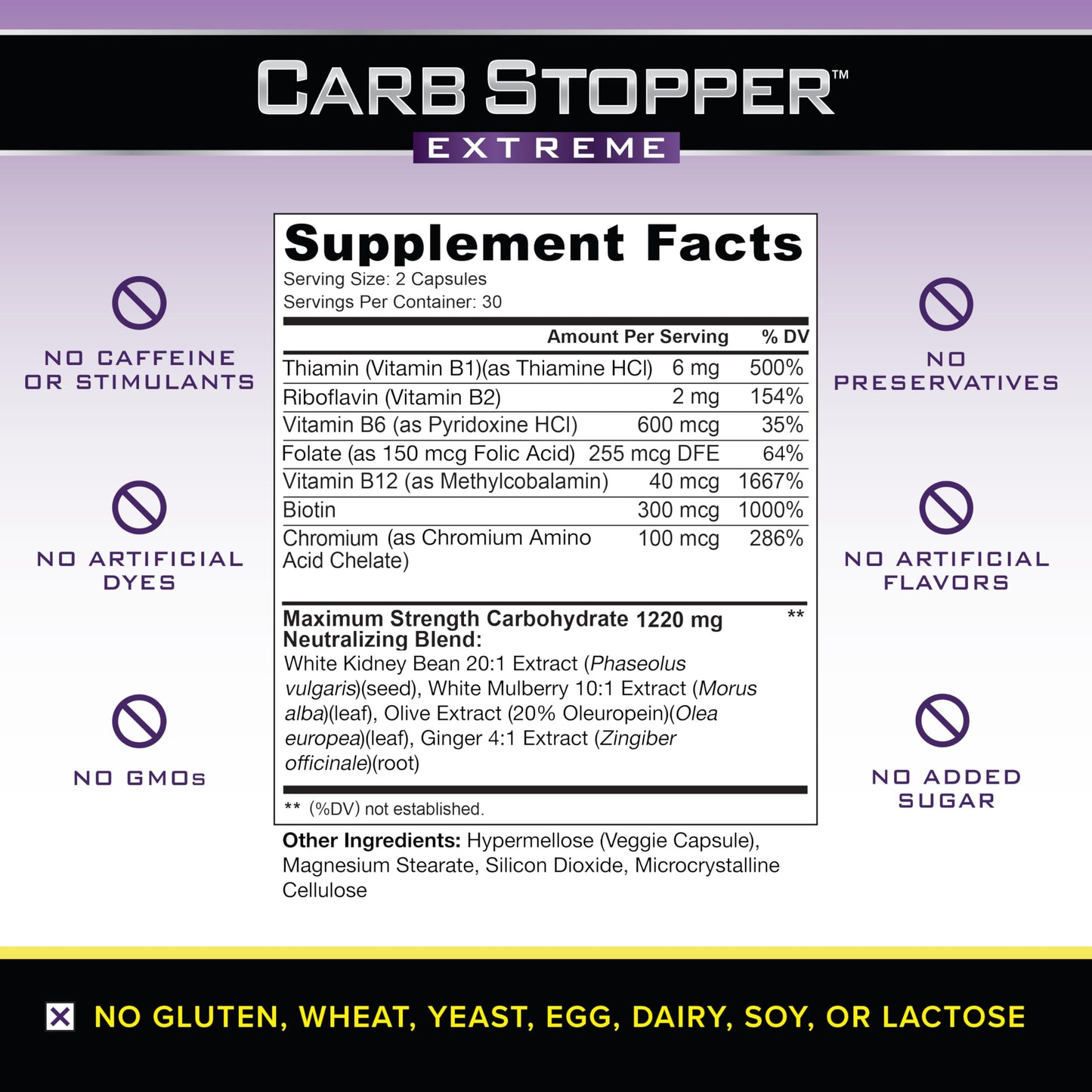 Carb Stopper Extreme White Kidney Bean Carb Blocker & Keto Cheat Pill Capsule, 60 Count