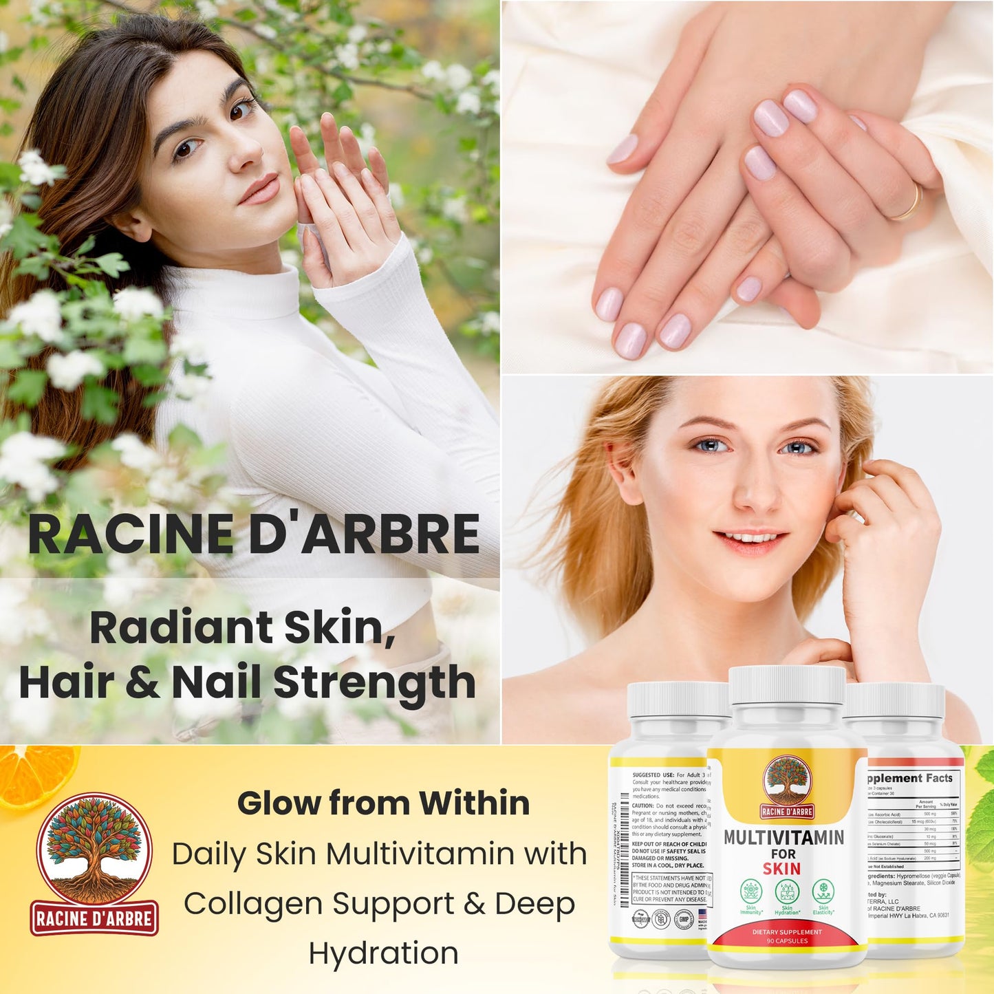 RACINE D'ARBRE Multivitamin Skin Supplement Capsule 90