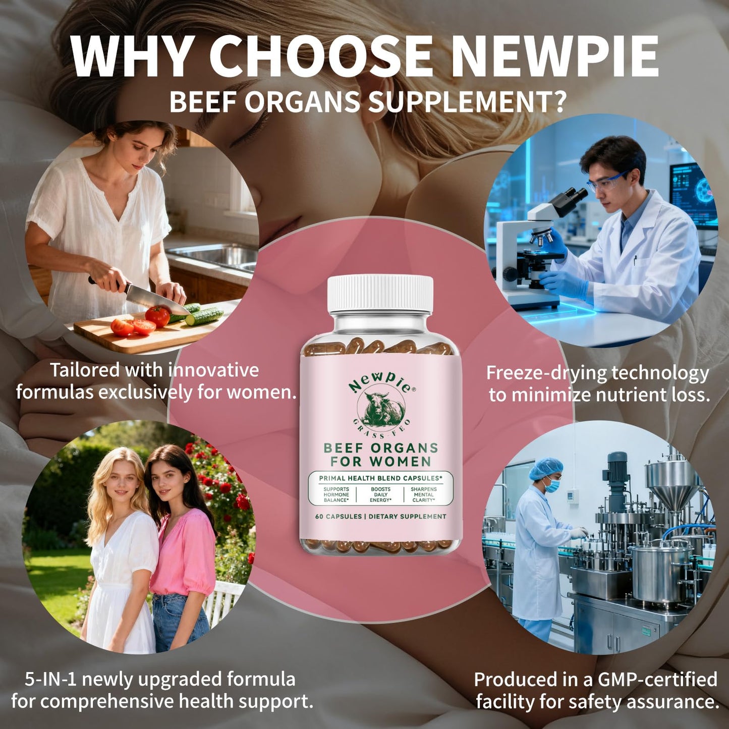 Newpie Grass Fed Beef Liver Capsules 60 Capsules
