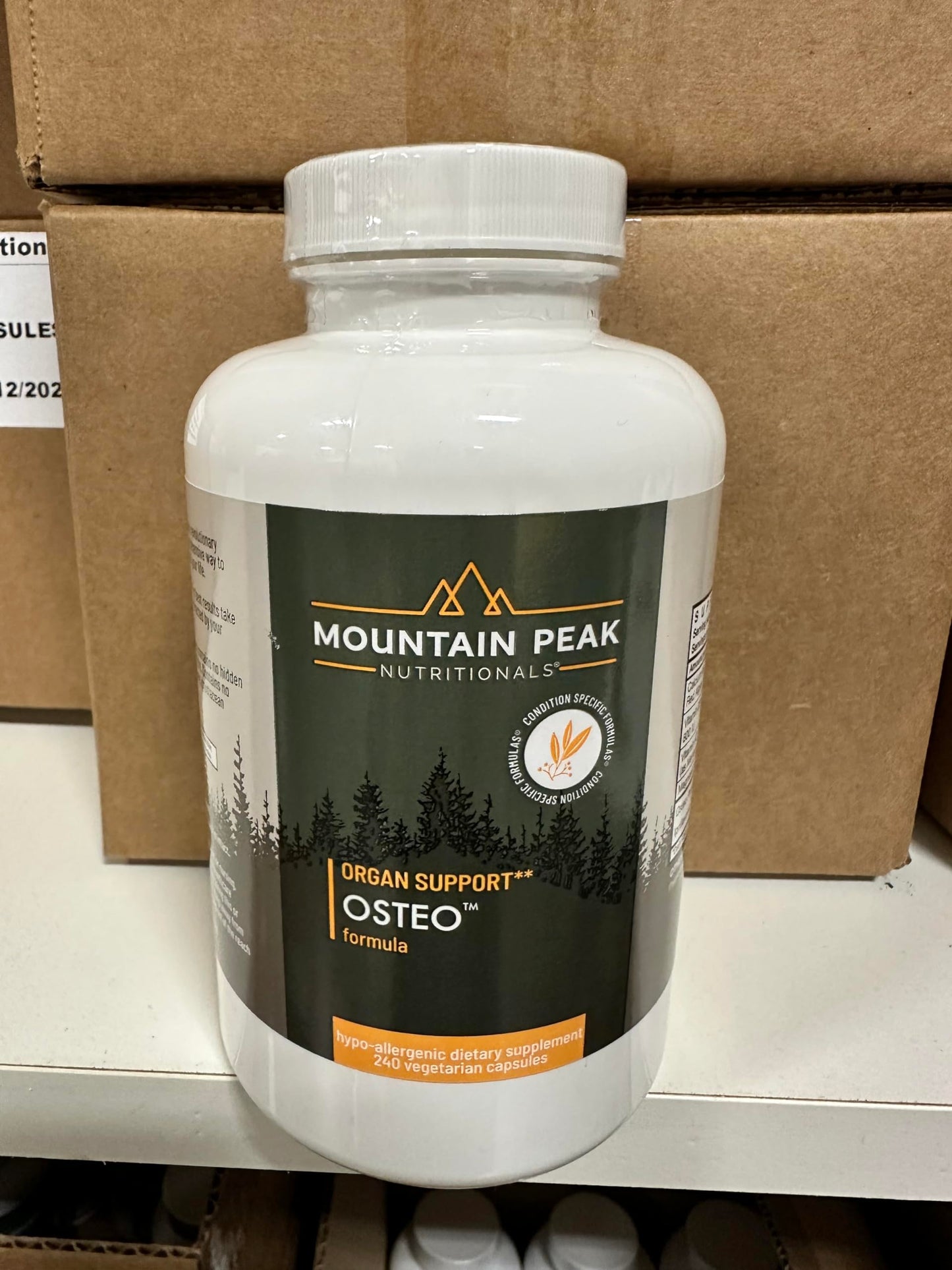 Mountain Peak Nutritionals Osteo Supplement - Organ & Strong Bone Support, Promotes Bone Health - With Vitamins D3, K2, Calcium, and Magnesium - Bone Building & Strengthening Capsules, 240 Count