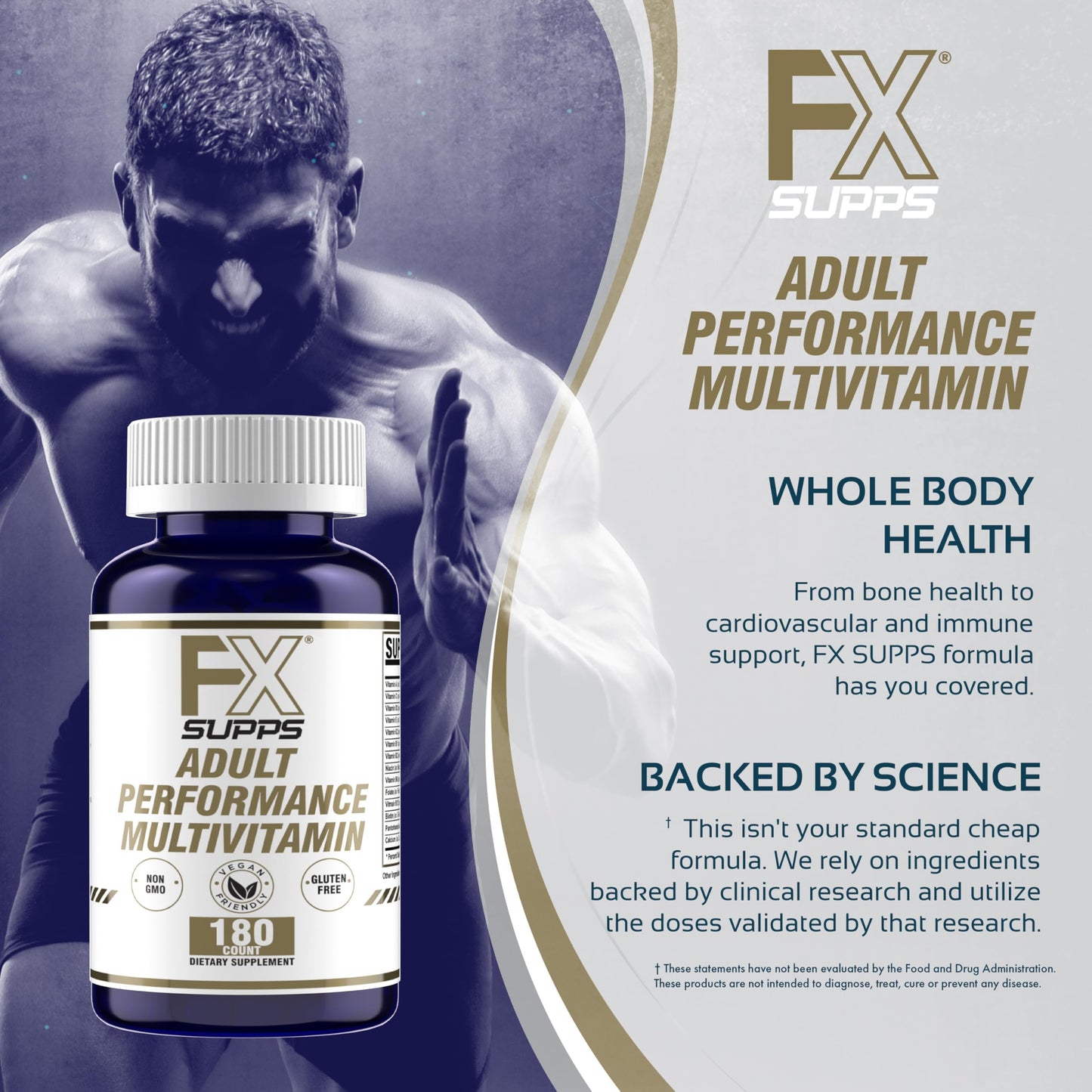 FXSUPPS Performance Multi-Vitamin with Amino Acids, Beta-Alanine and L-Carnitine Tablet, 180 Count