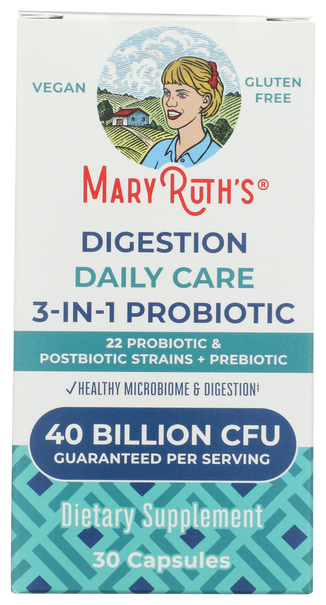 MARYRUTH'S Daily Care Digestion 3-in-1 Capsules, 30 Count