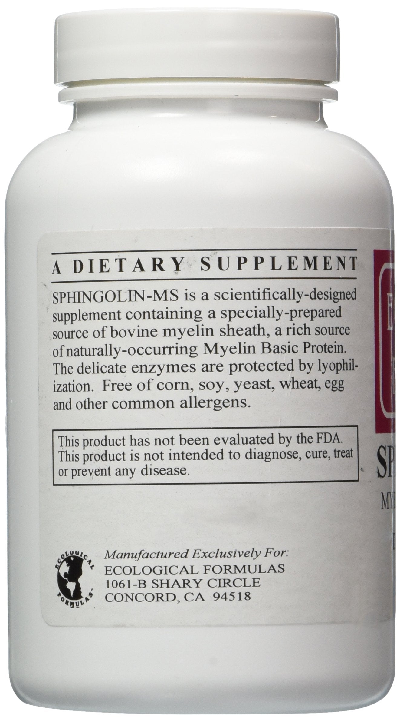 Ecological Formulas Sphingolin 200 mg Capsules, 240 Count
