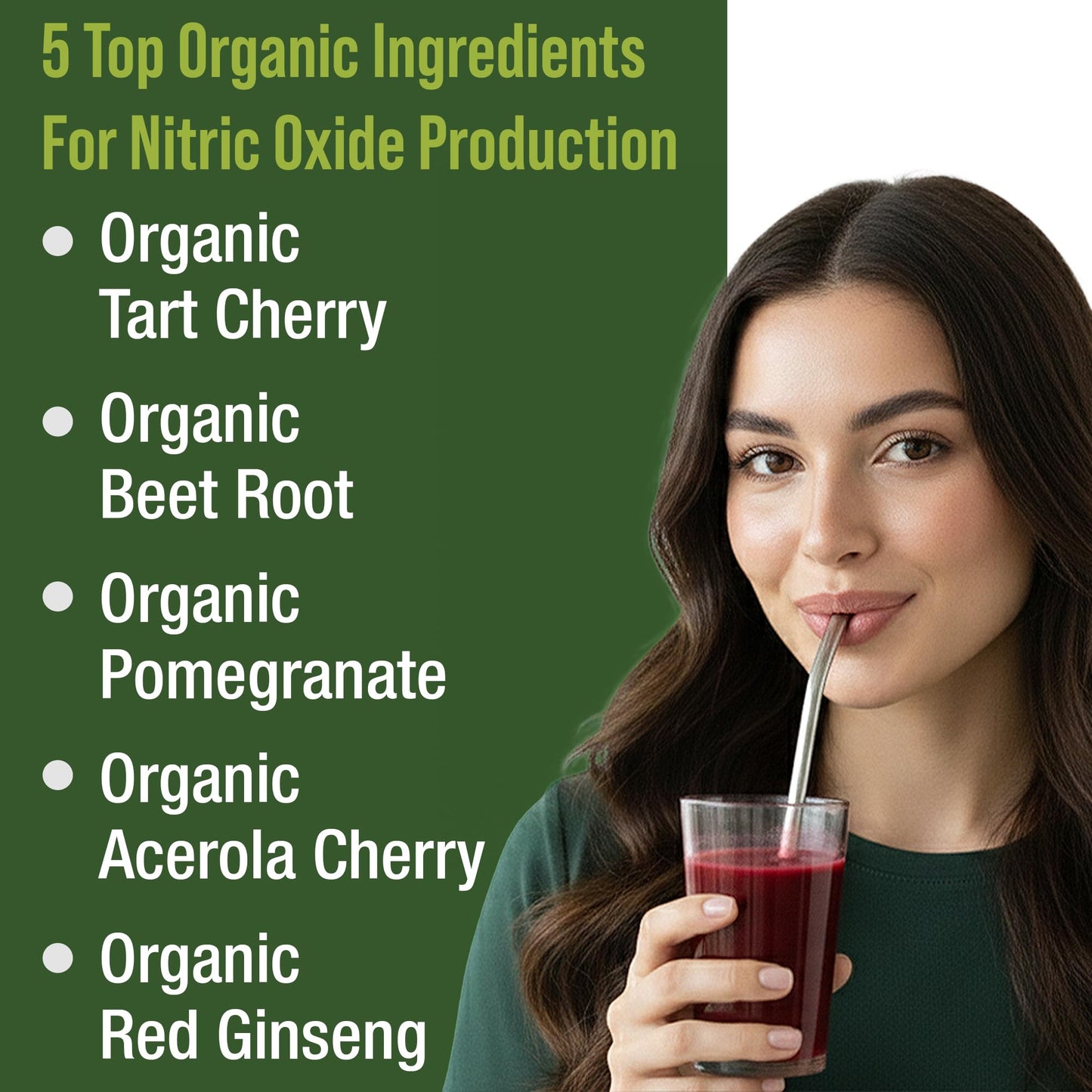 Peak Performance USDA Organic Plant Based Nitric Oxide Booster Powder 5.9 Ounce