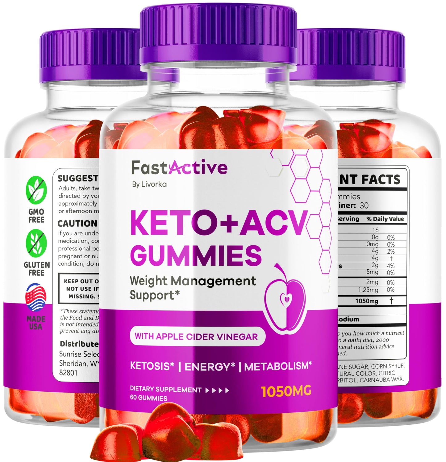 LIVORKA Fast Active Keto ACV Gummies, 120 Gummies