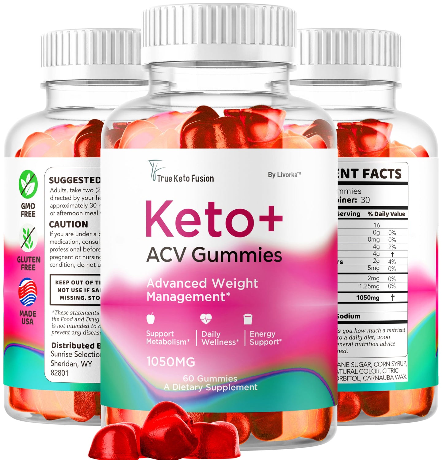 LIVORKA True Keto Fusion Gummies, 60 Gummies