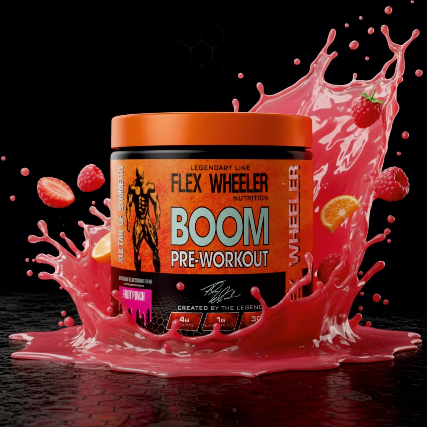 FLEX WHEELER NUTRITION Boom Pre Workout Powder 7.94 oz
