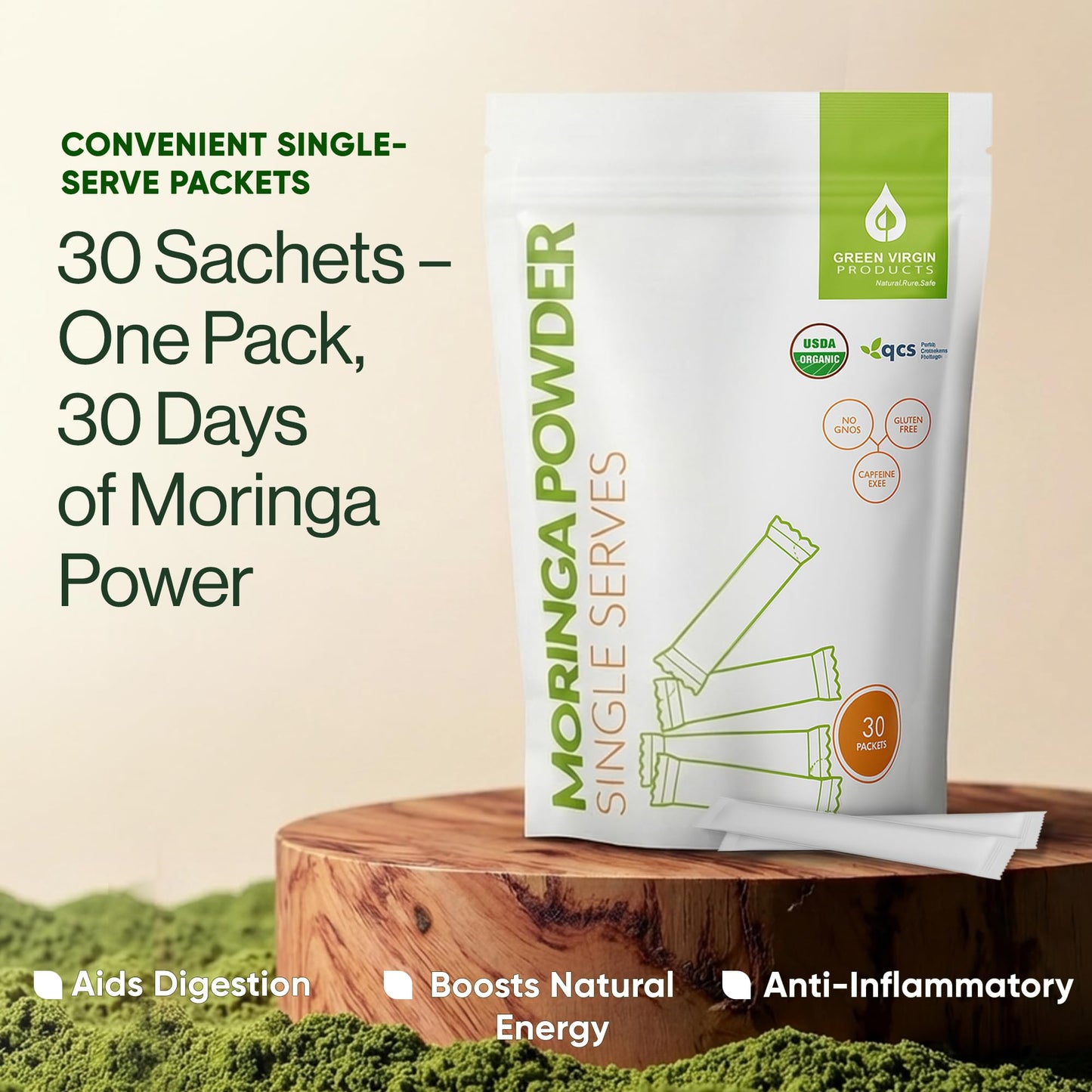 Green Virgin Products Moringa Powder 30 Pack