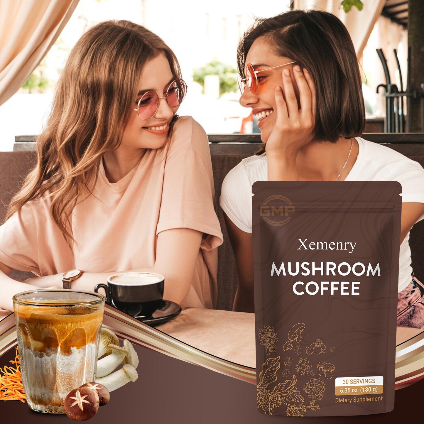 Xemenry Mushroom Coffee Powder 6.35 Ounce