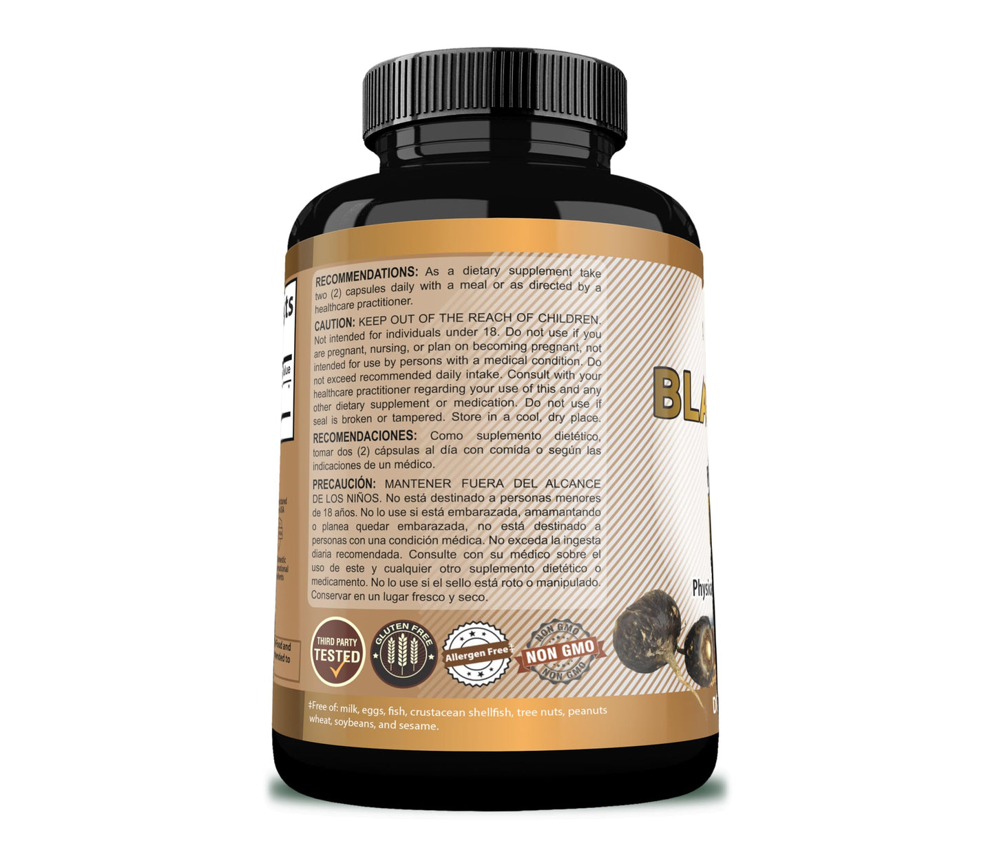 NaturalisimoLife Organic Black Maca 1,900 mg per Serving Natural Energy Booster Peruvian Maca for Men & Women Capsules, 120 Count