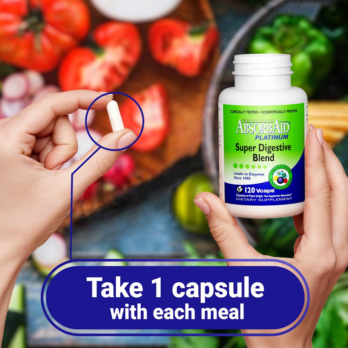 AbsorbAid Platinum Digestive Enzyme Support Capsules 120 Count
