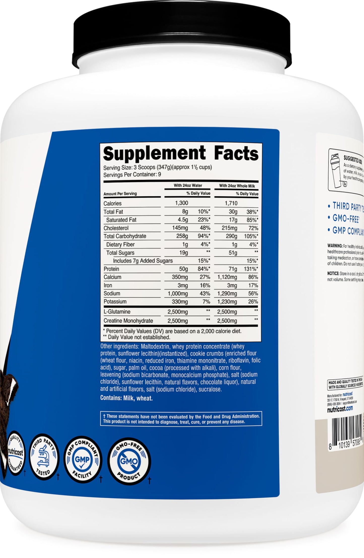 Nutricost Mass Gainer Powder (Cookies N Cream) 110.4