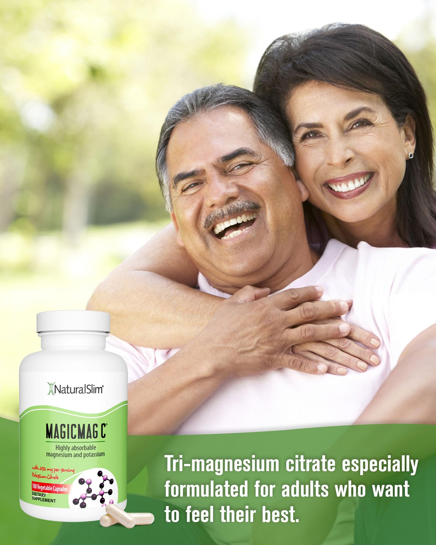 NaturalSlim MagicMag C Magnesium Citrate Capsules, 100 Capsules