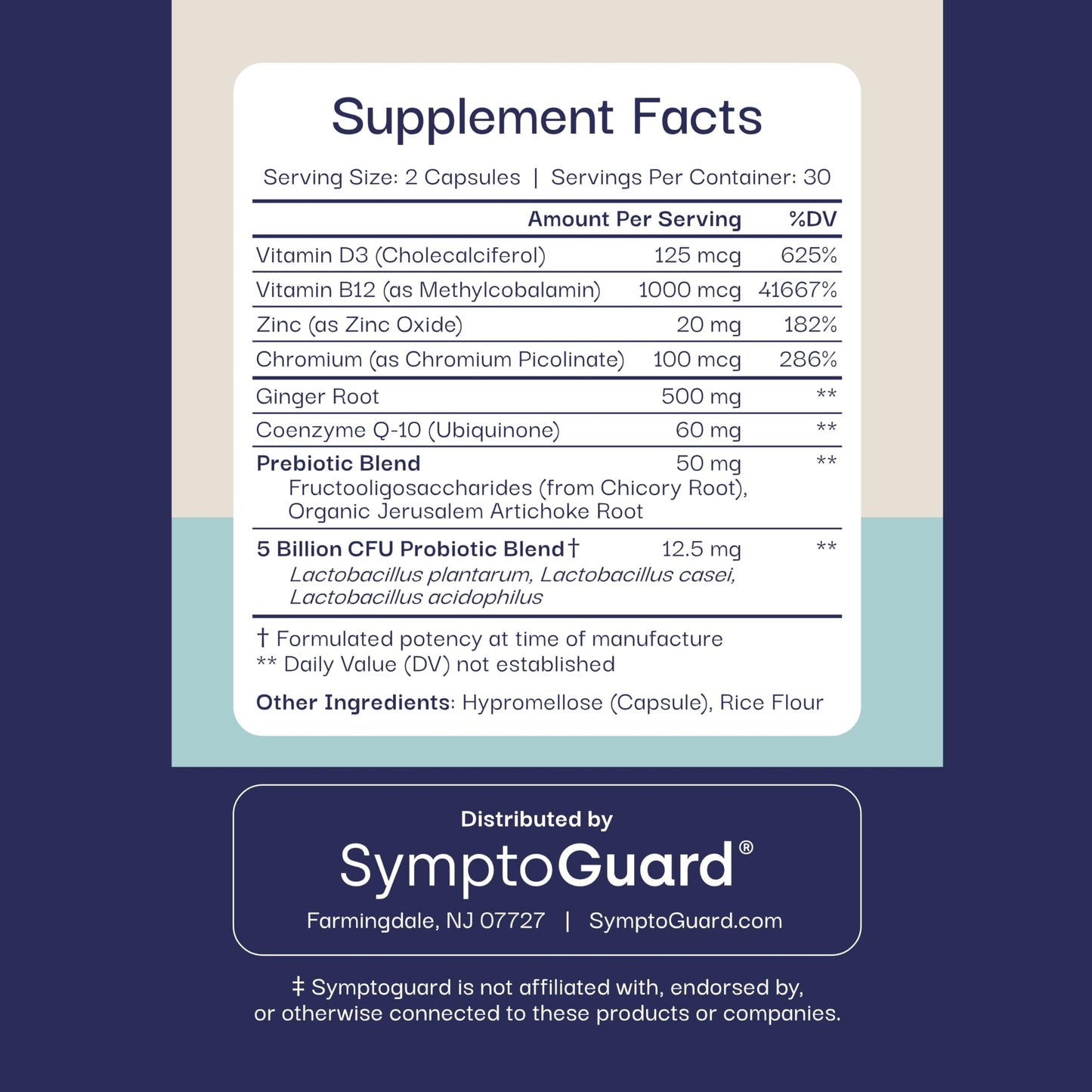 SymptoGuard Natural GLP-1 Supplement 60 Capsules